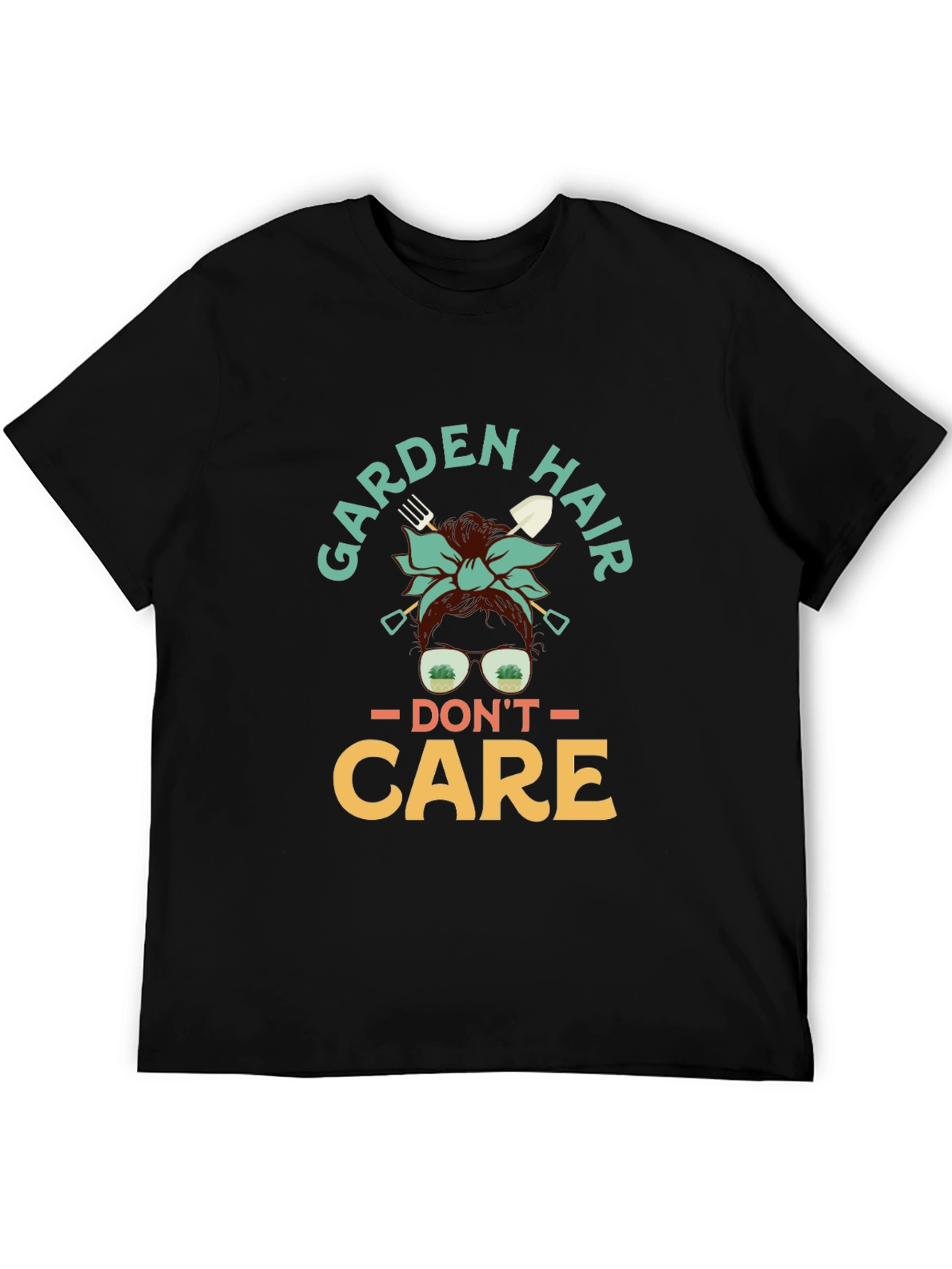 Black Garden Hair Don't Care T-Shirt view 5