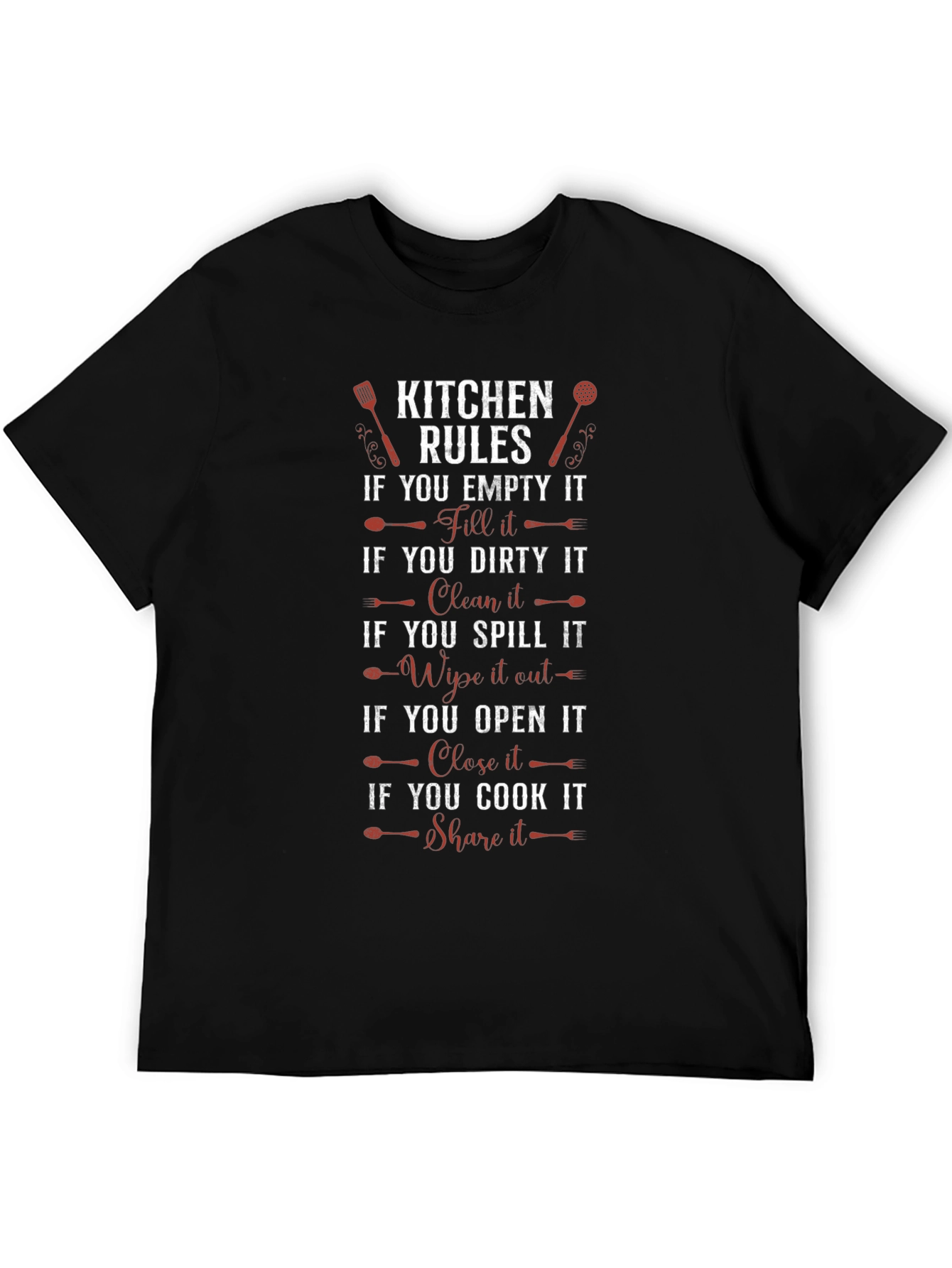 Black Kitchen Rules Graphic T-Shirt view 5