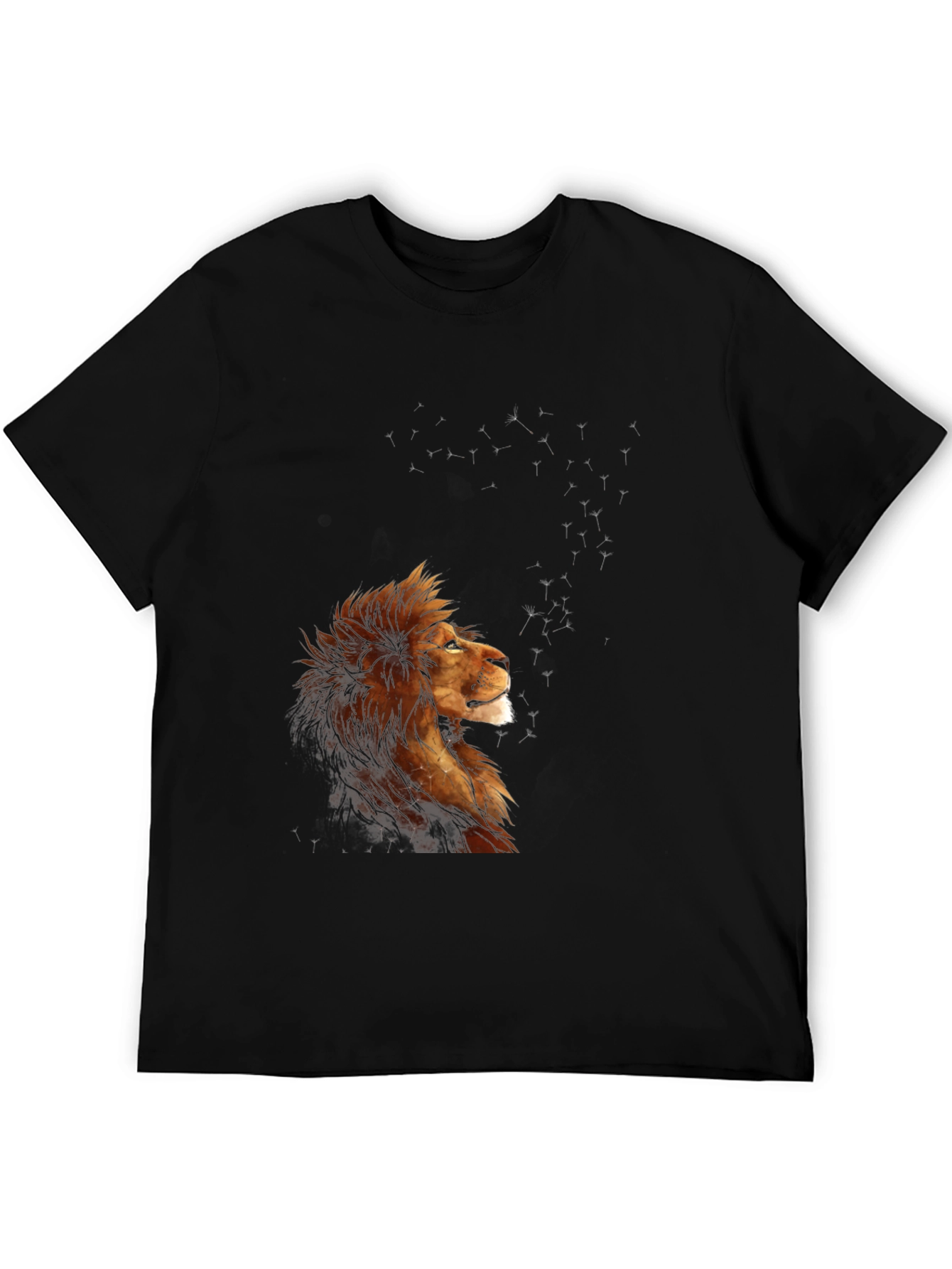 Black Lion Constellation Graphic T-Shirt - Black view 5