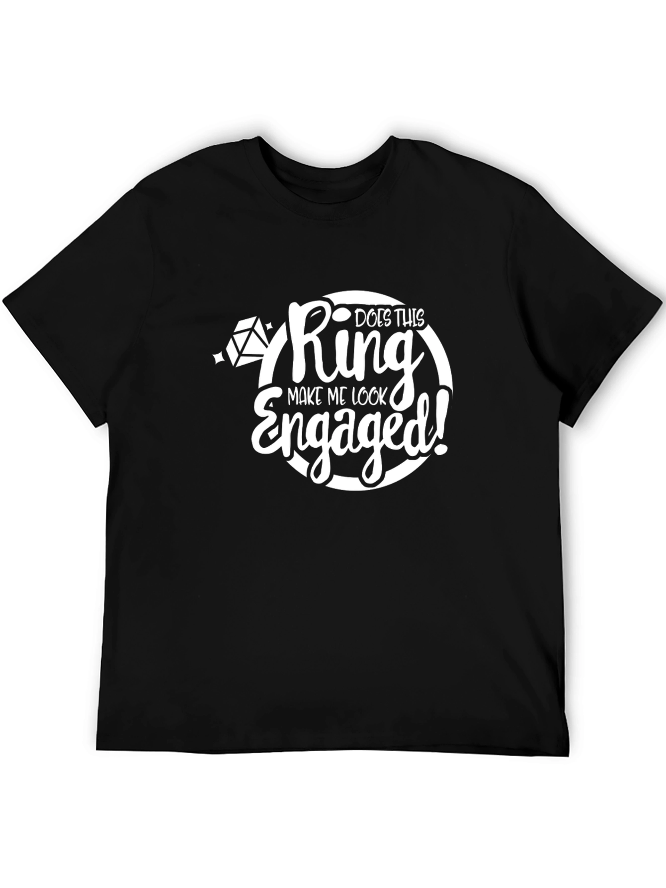 Black Engaged Graphic Tee - Funny Engagement Shirt view 5