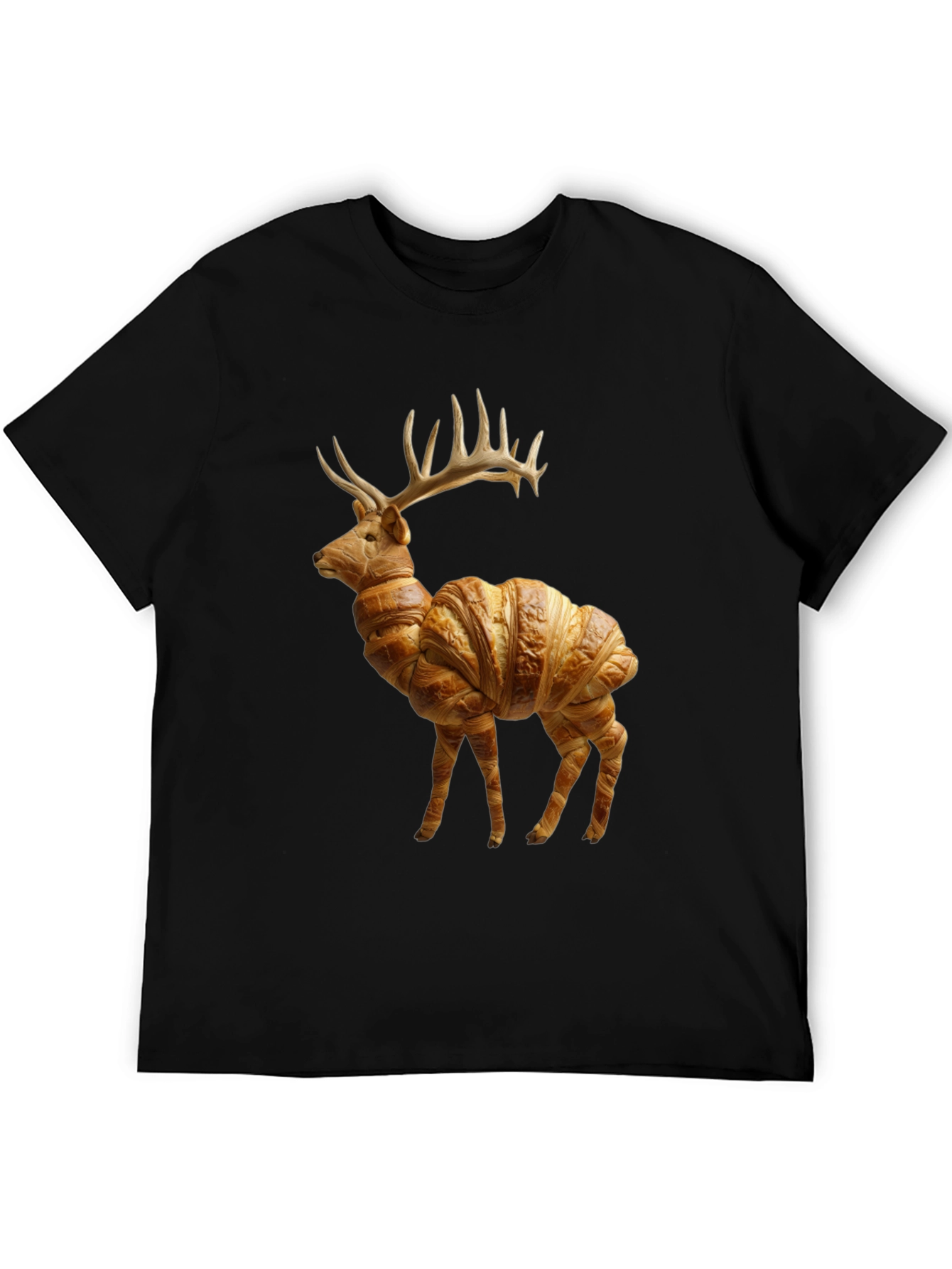 Croissant Deer T-Shirt - Unique Food Animal Tee - 5