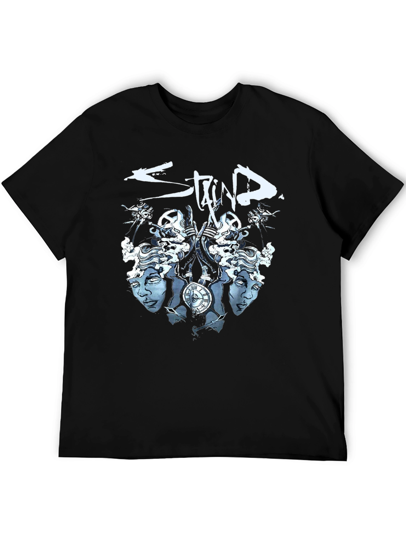 Black Staind Band Graphic T-Shirt - Black Cotton Blend view 5