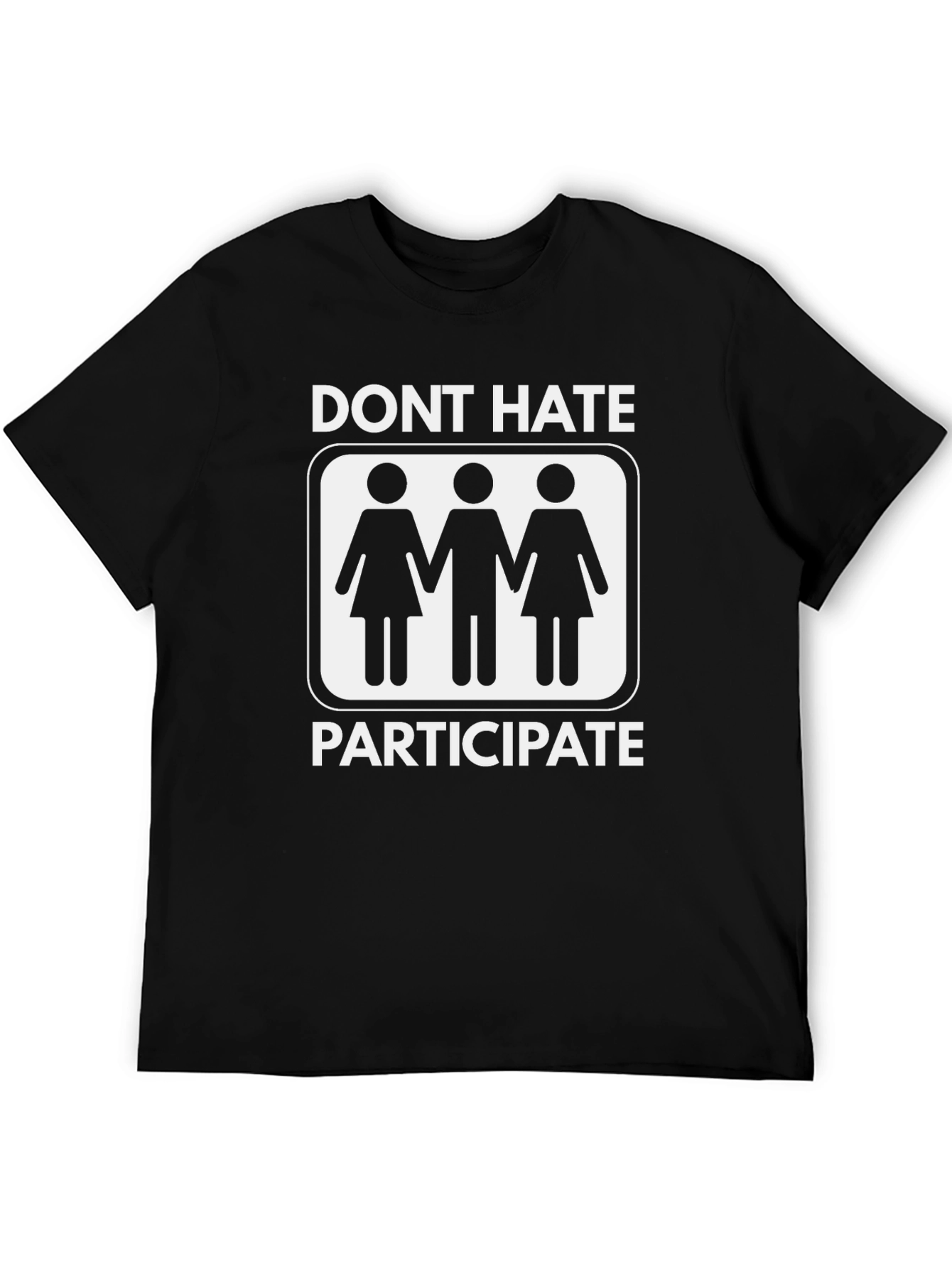 Black Dont Hate Participate Graphic T-Shirt - Black view 5