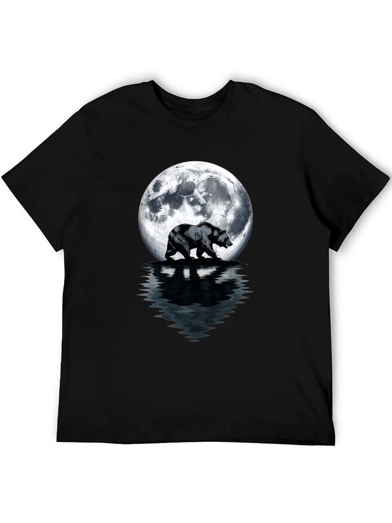 Bear Moon T-Shirt - Men's Black Graphic Tee - 5