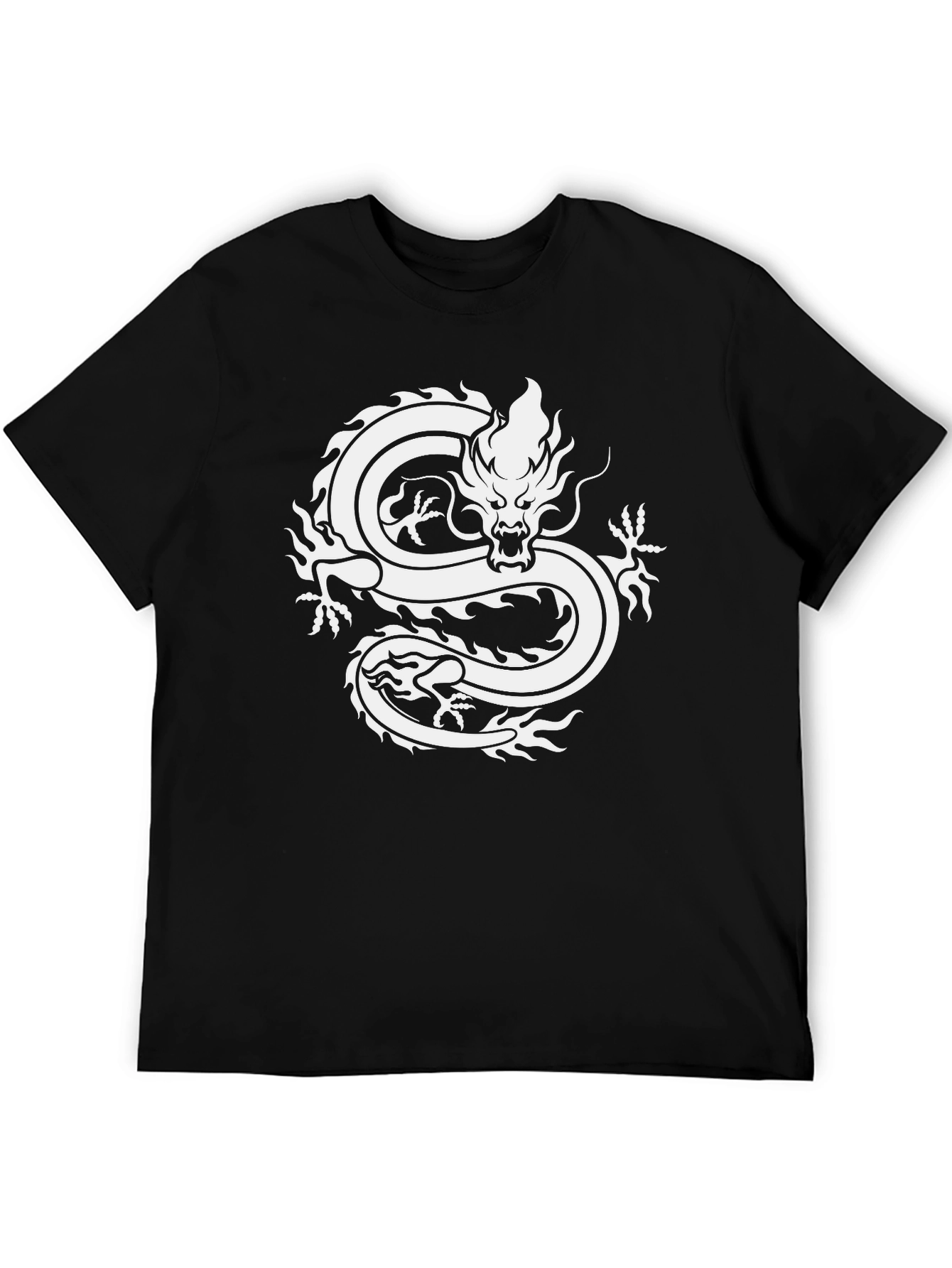 Black Dragon Graphic Tee - Stylish Black Cotton T-Shirt view 5