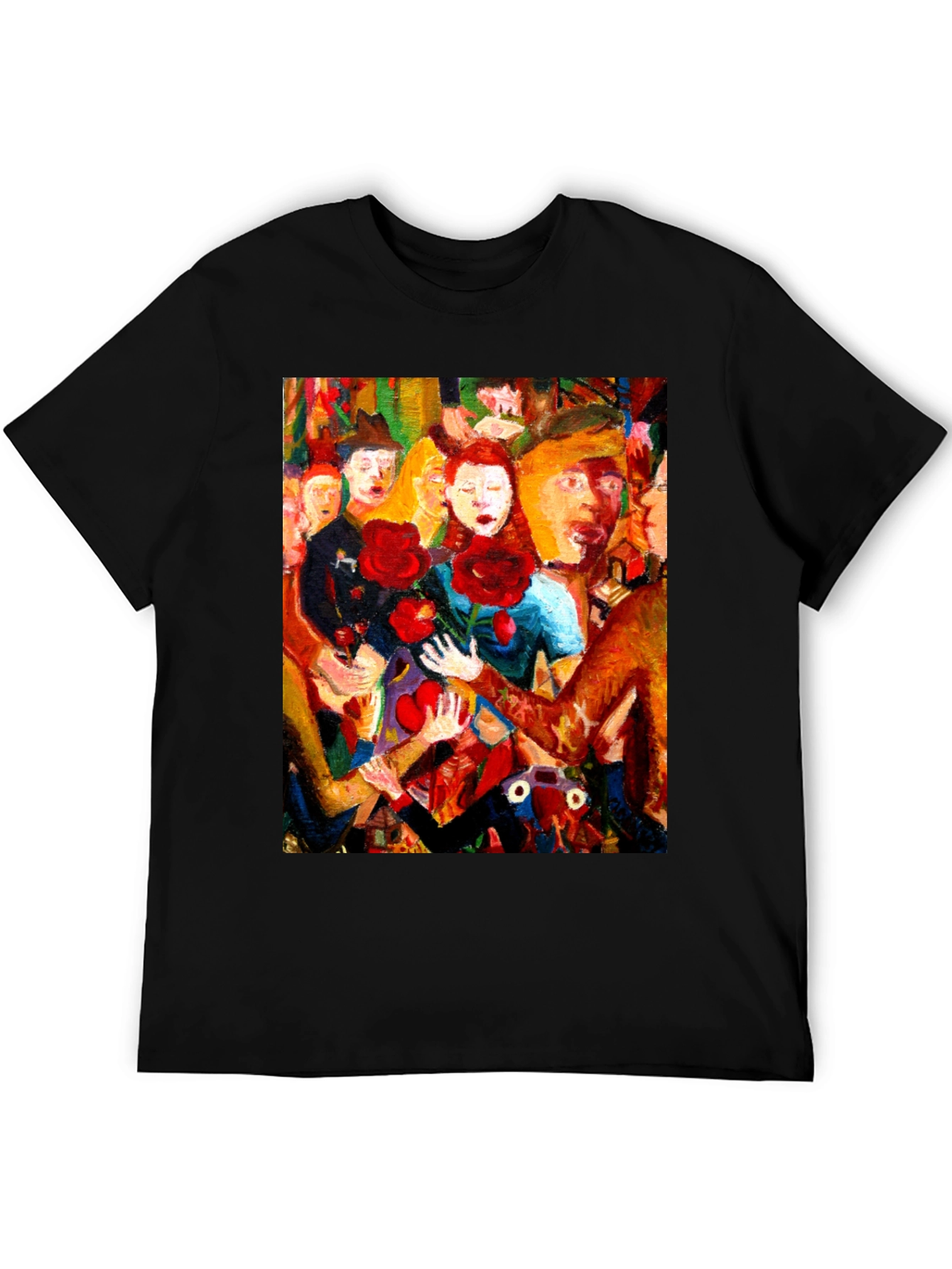 Black Expressionist Painting Graphic Tee view 5
