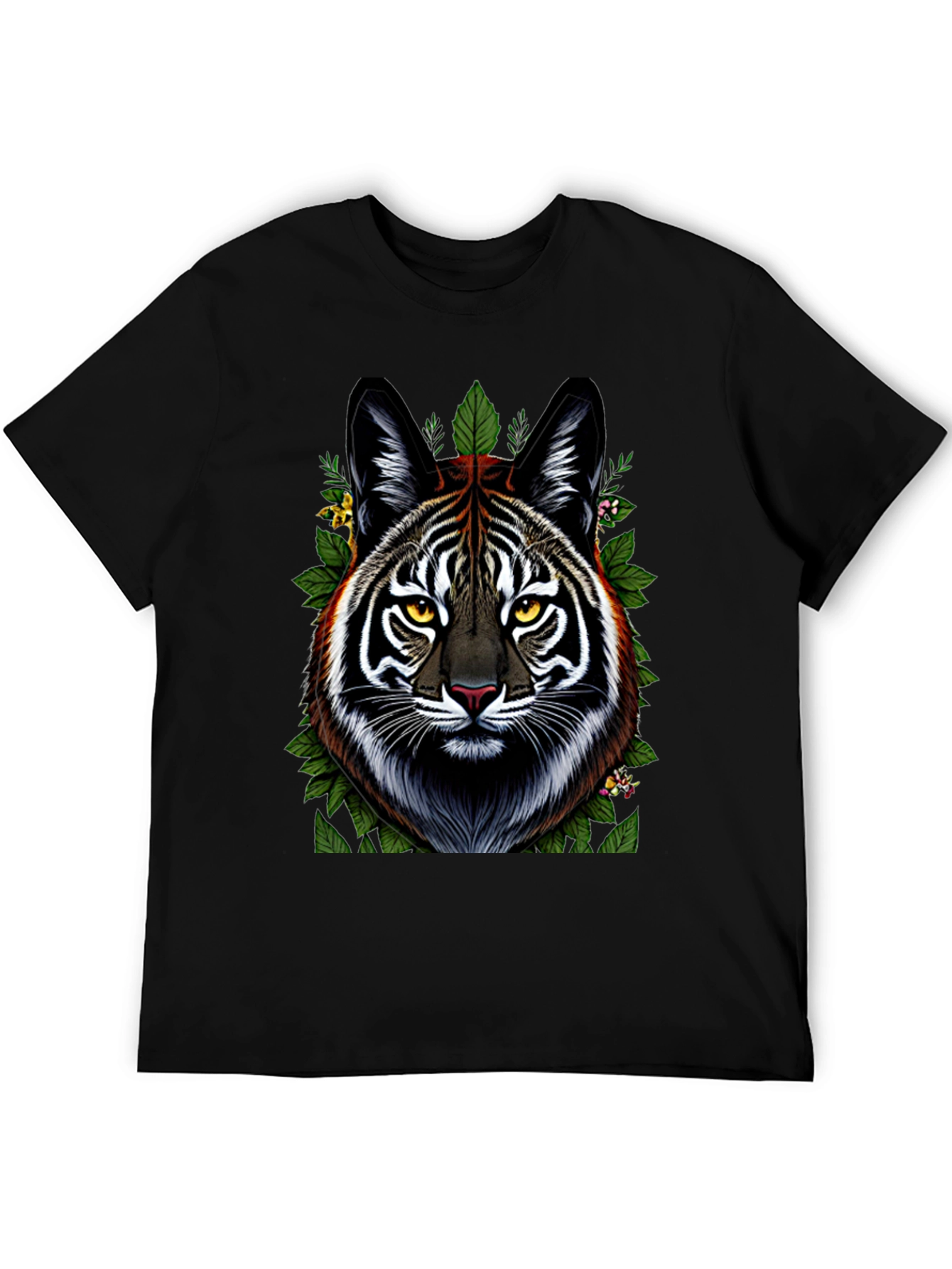 Black Tiger Face Graphic Tee - Black view 5