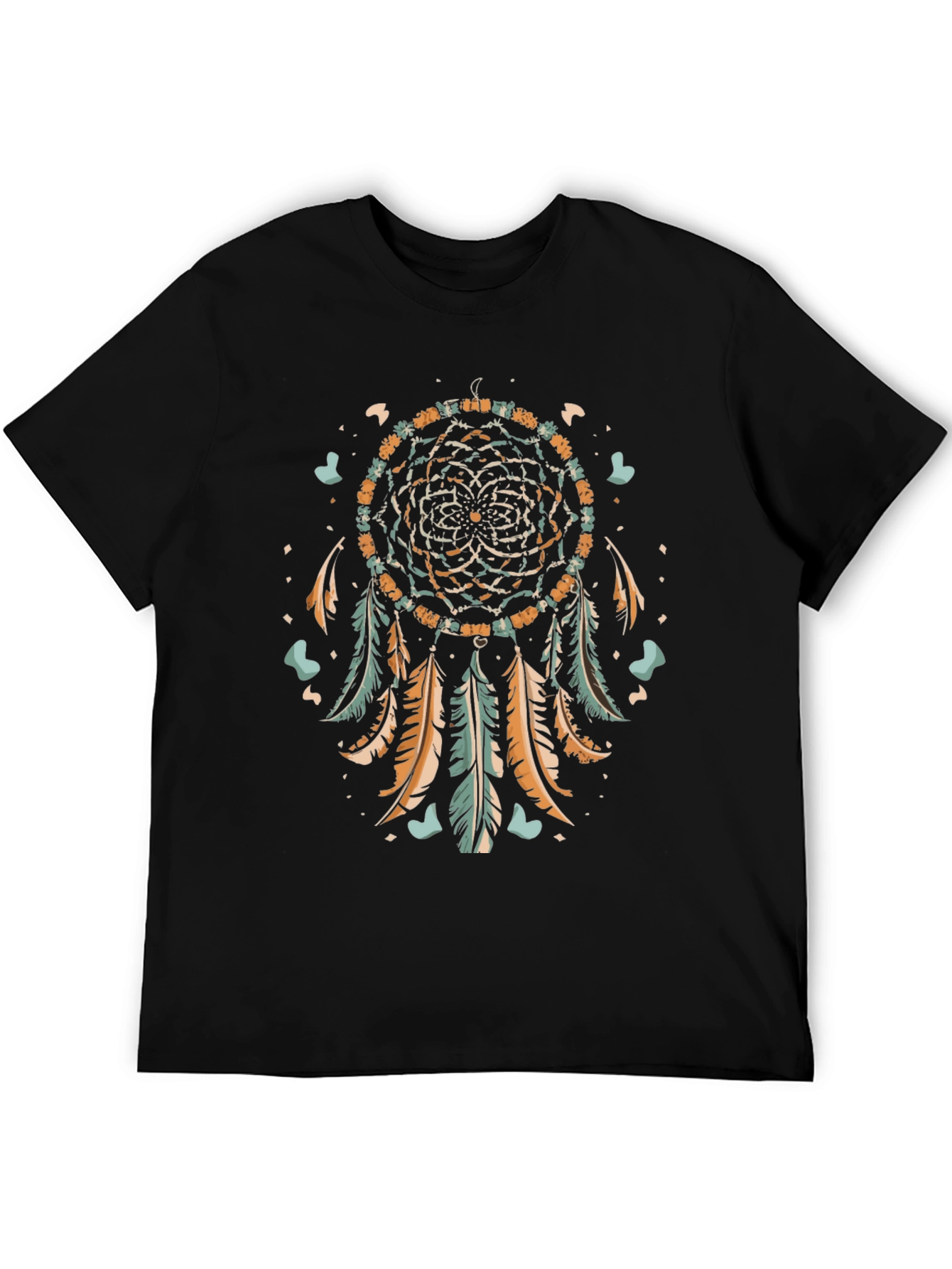 Black Dreamcatcher Graphic Tee - Black Cotton Shirt view 5