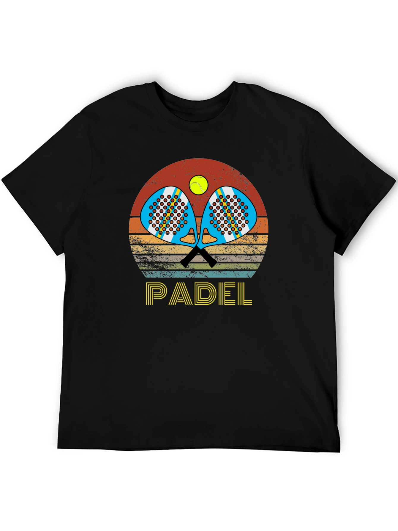 Black Retro Padel T-Shirt: Vintage Sportswear view 5