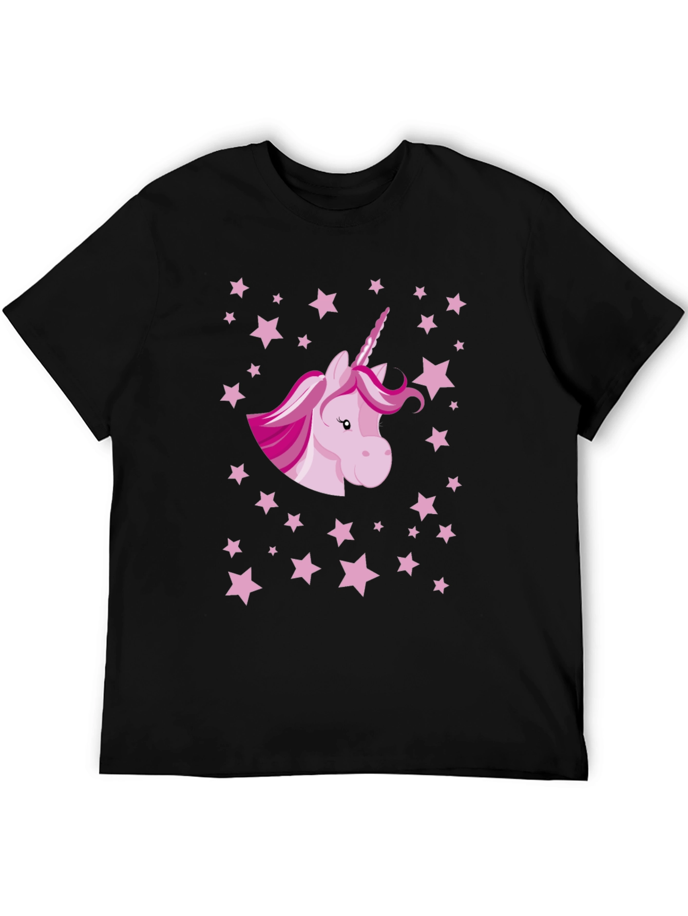 Black Unicorn Starry Night Graphic Tee - Black Cotton T-Shirt view 5