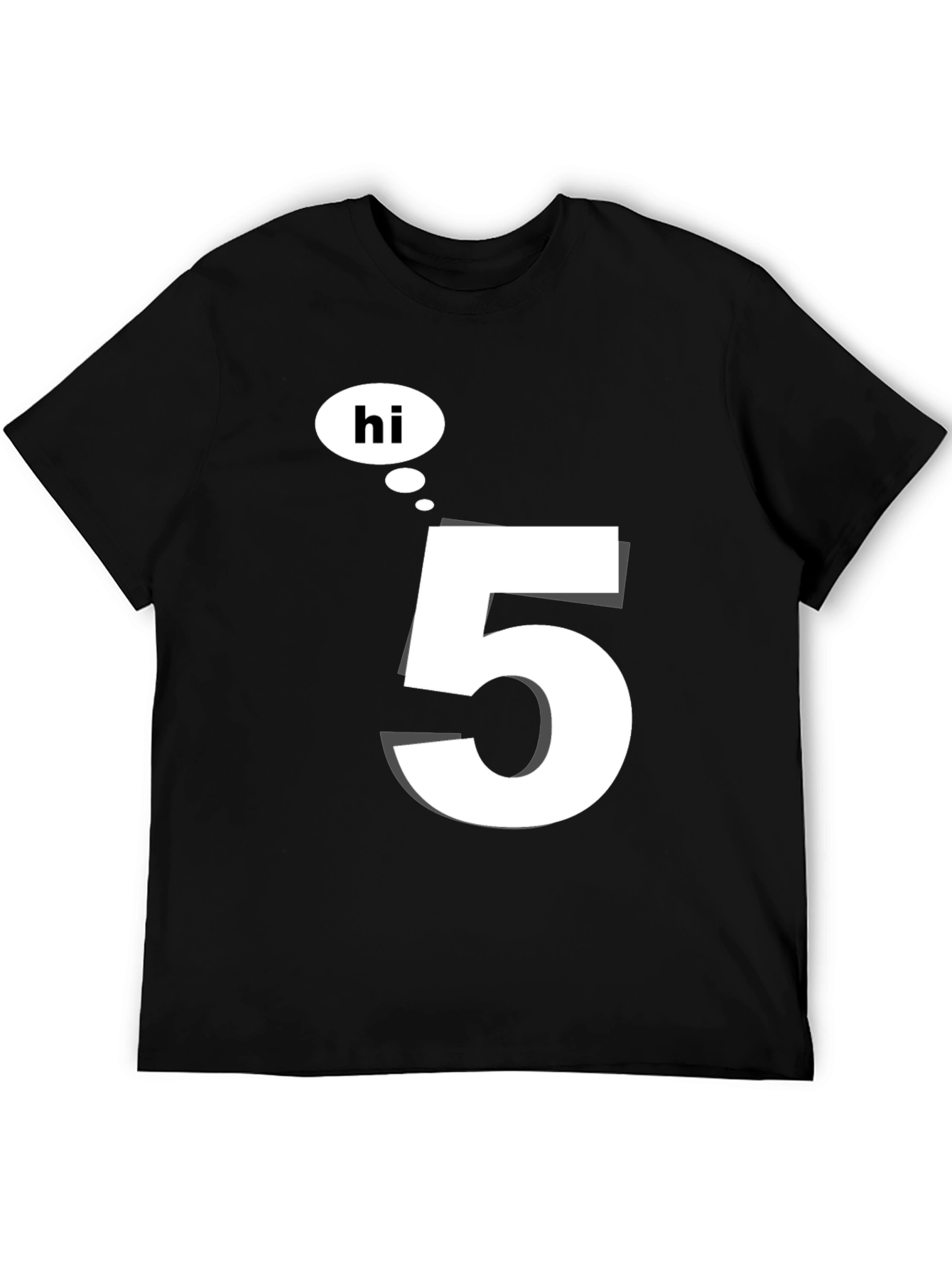 Black Hi 5 Black T-Shirt - Casual Wear view 5