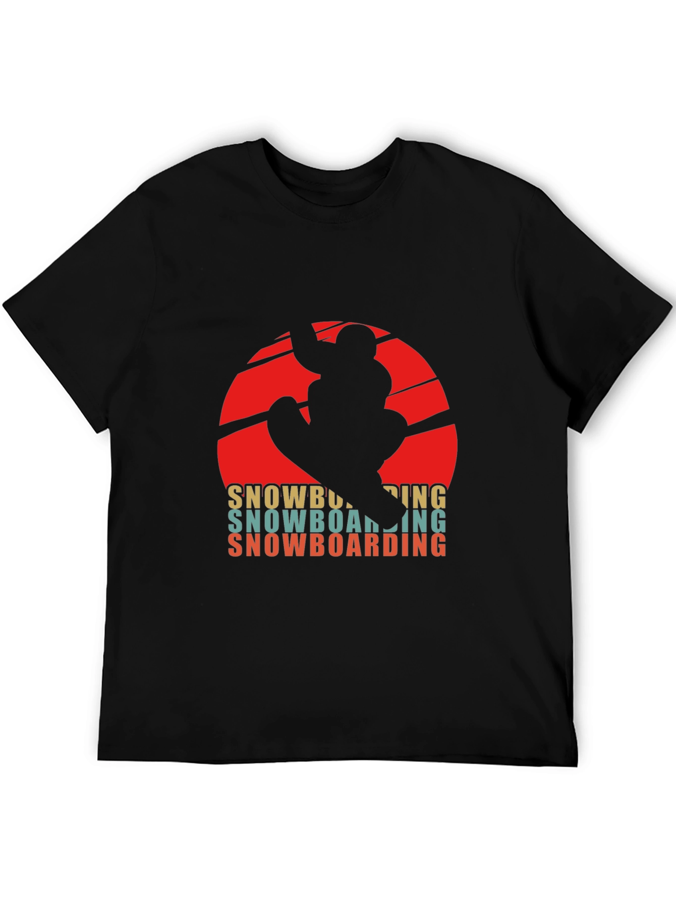 Black Retro Snowboarding T-Shirt - Winter Sports Graphic Tee view 5