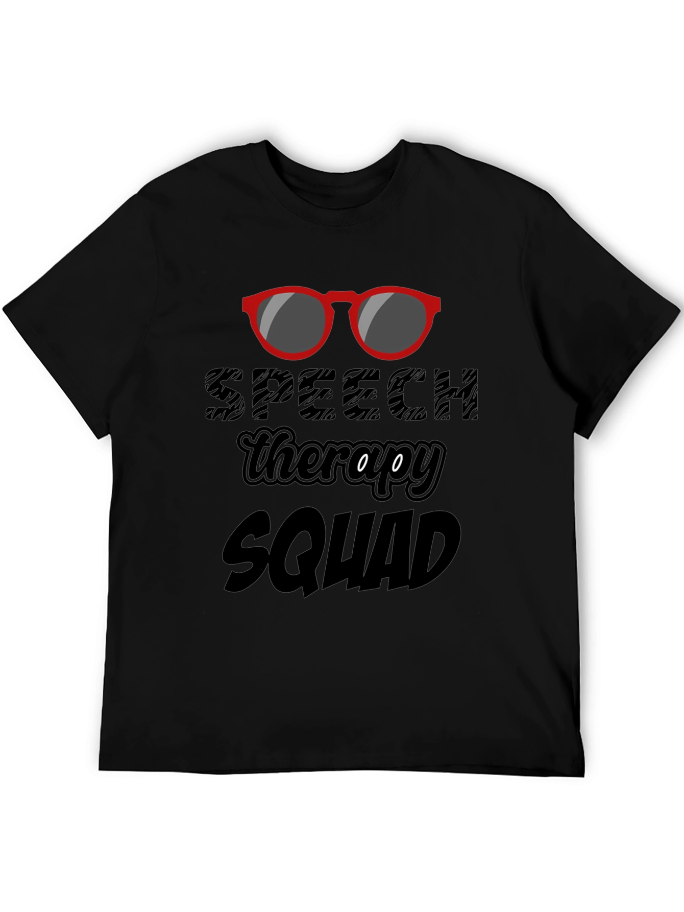 Black Speech Therapy Squad Black T-Shirt view 5