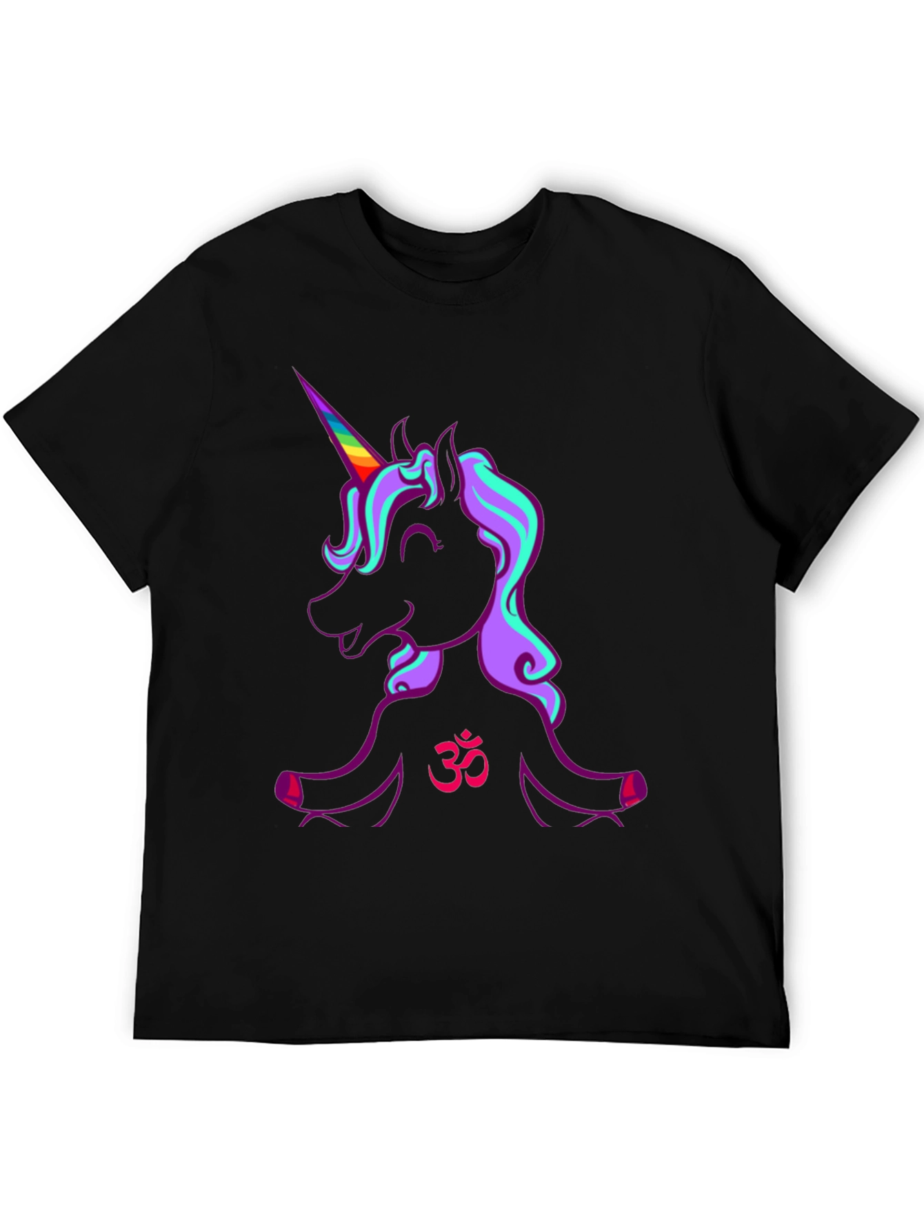 Black Unicorn OM T-Shirt - Spiritual Graphic Tee view 5