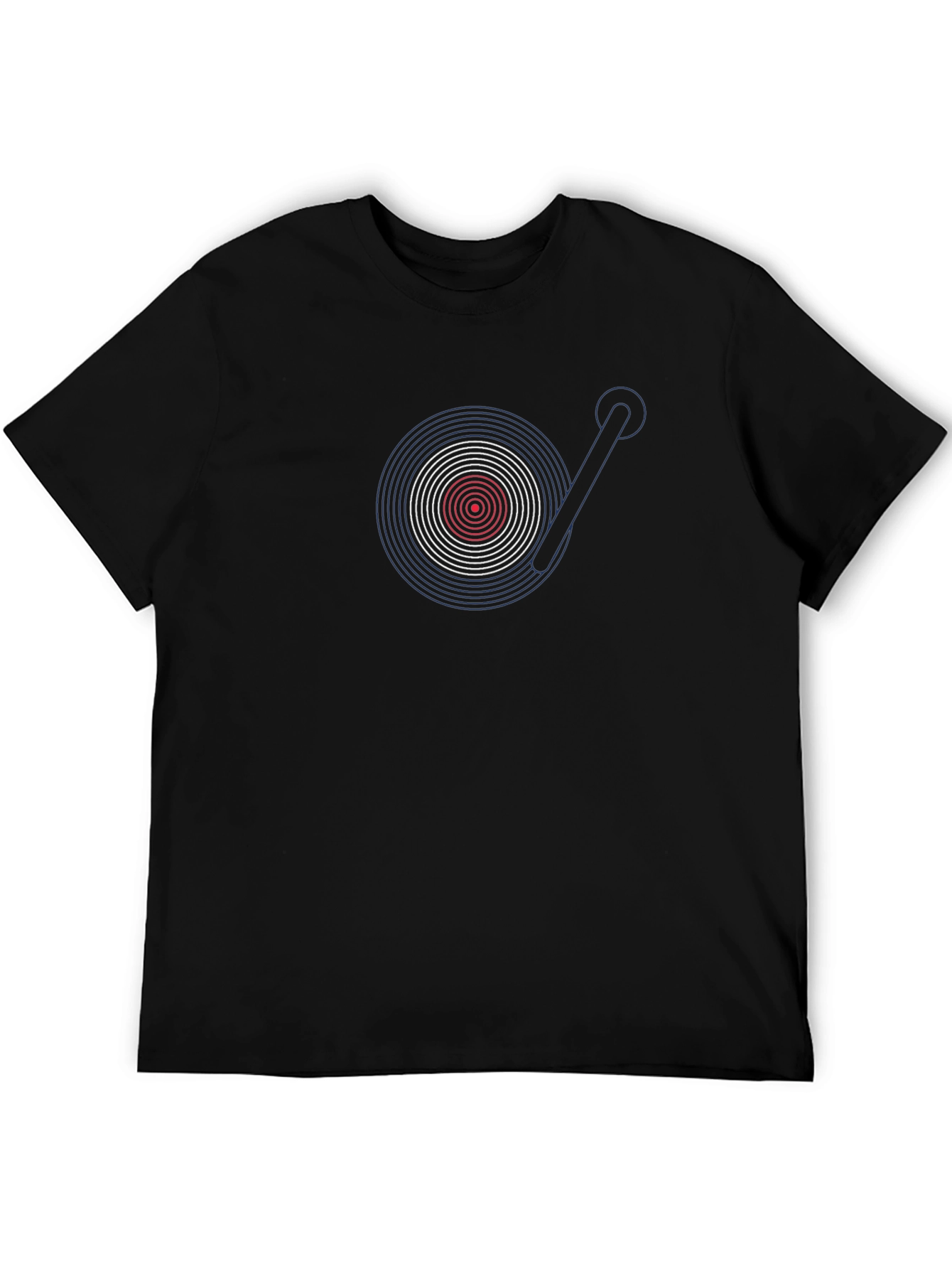 Black Groovy Record Player Graphic T-Shirt view 5