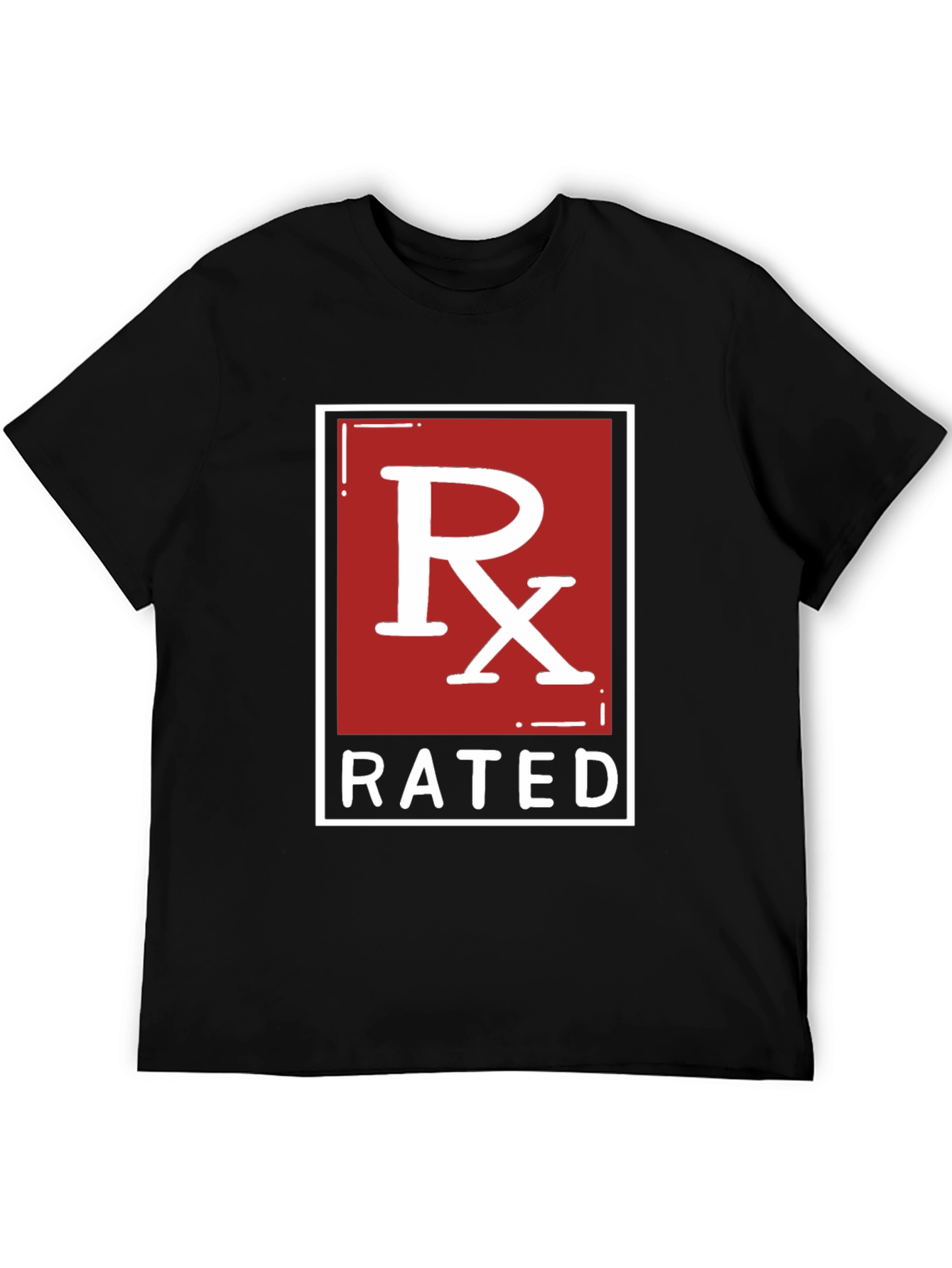 Black RX Rated Graphic Tee - Black Cotton T-Shirt view 5