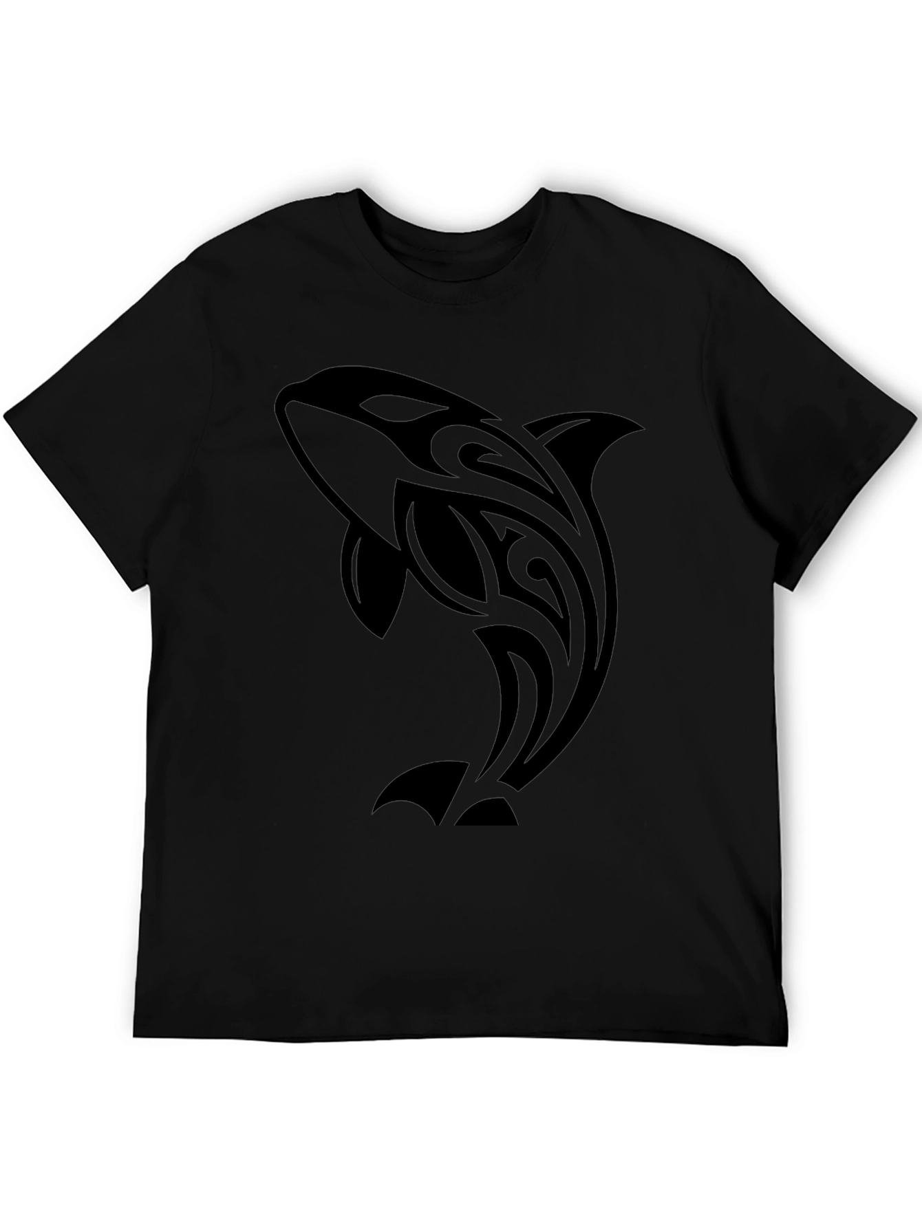 Black Tribal Orca Graphic T-Shirt view 5