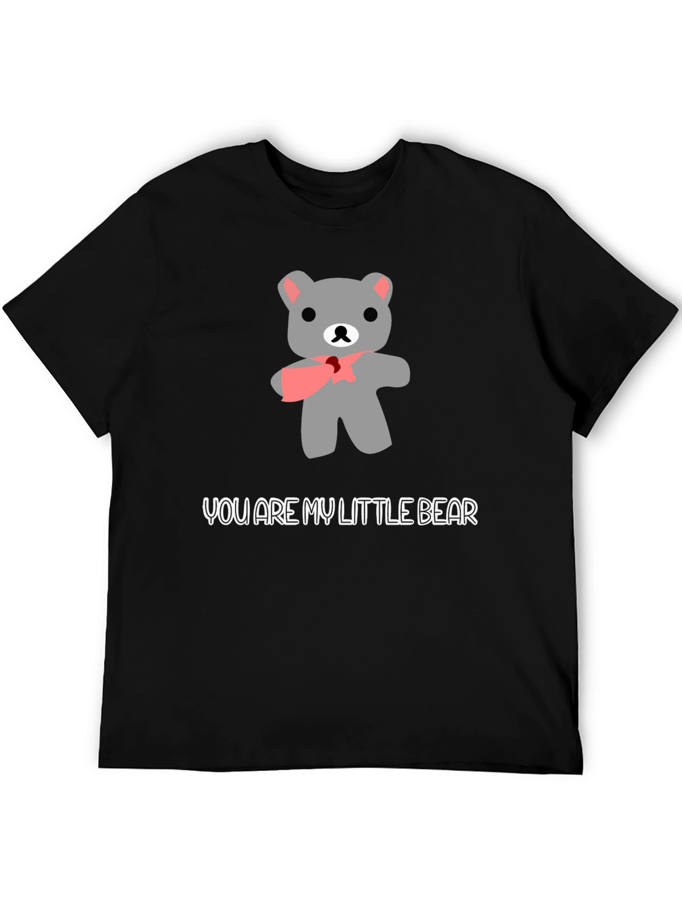 Black Cute Bear Graphic Tee - 'You Are My Little Bear' view 5
