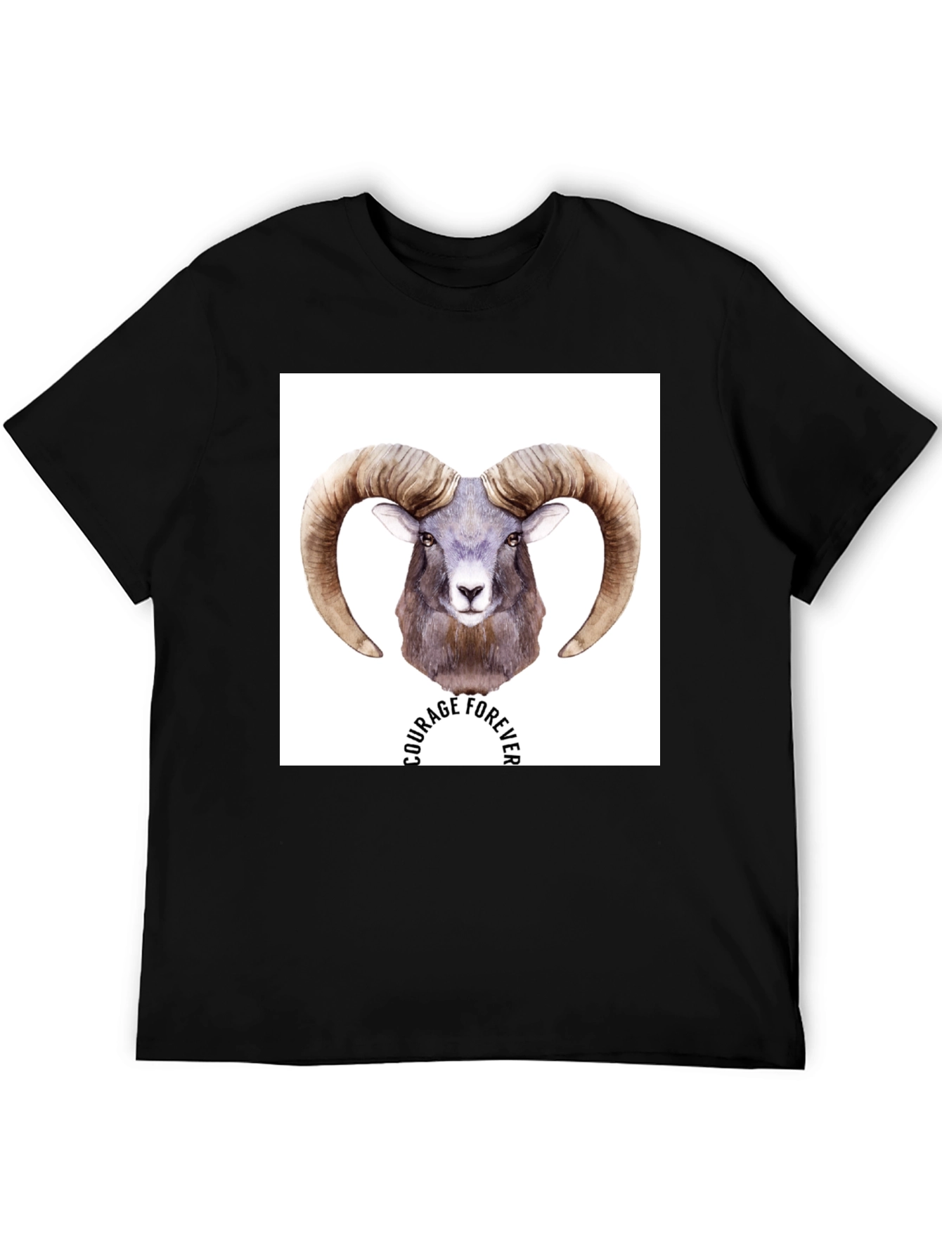 Black Courage Forever Ram Graphic T-Shirt - Black view 5