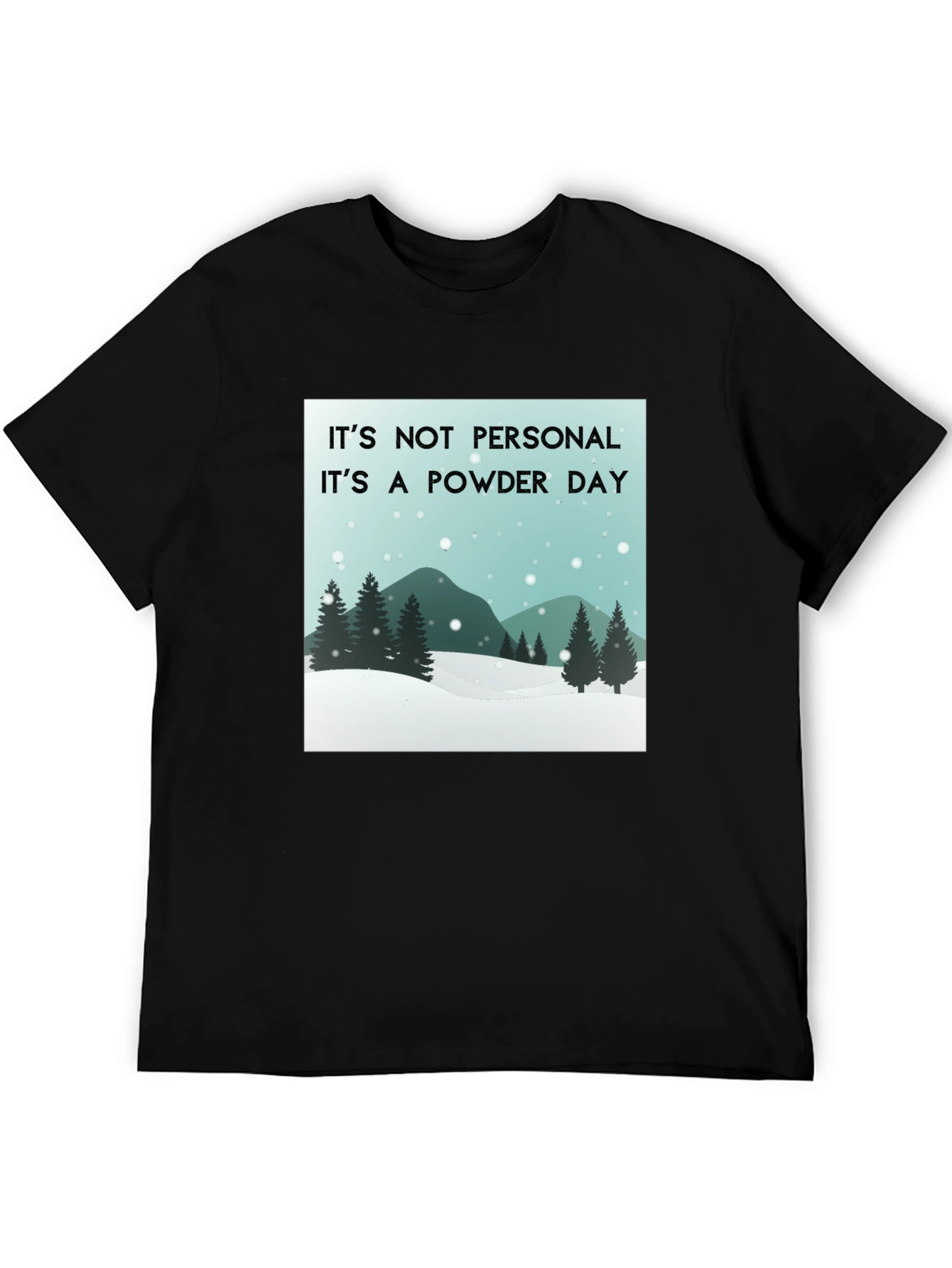 Black Powder Day Graphic Tee - Skiing Snowboarding Shirt view 5