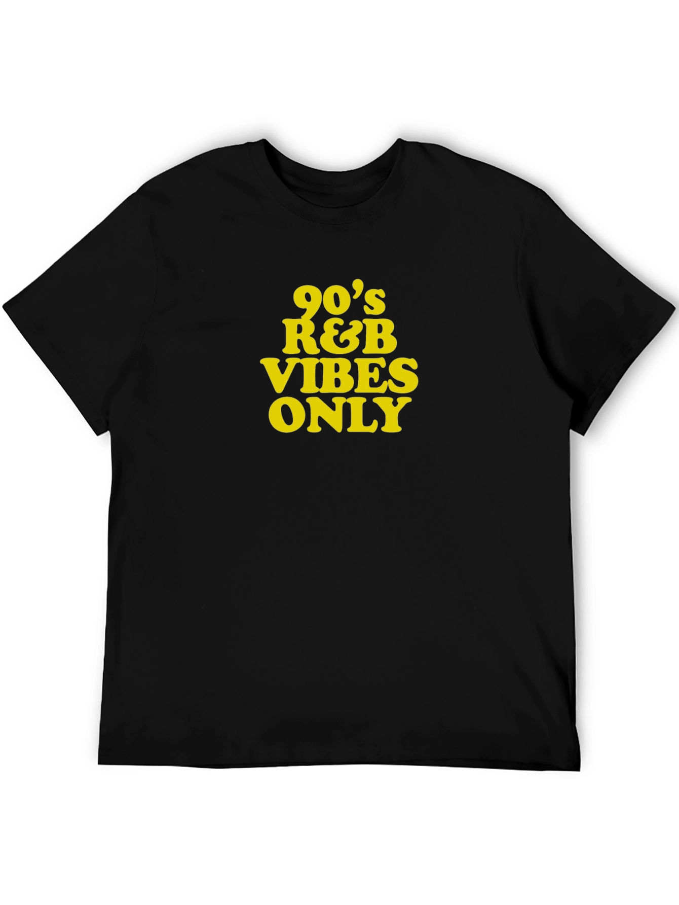 Black 90's R&B Vibes Only Black T-Shirt view 5