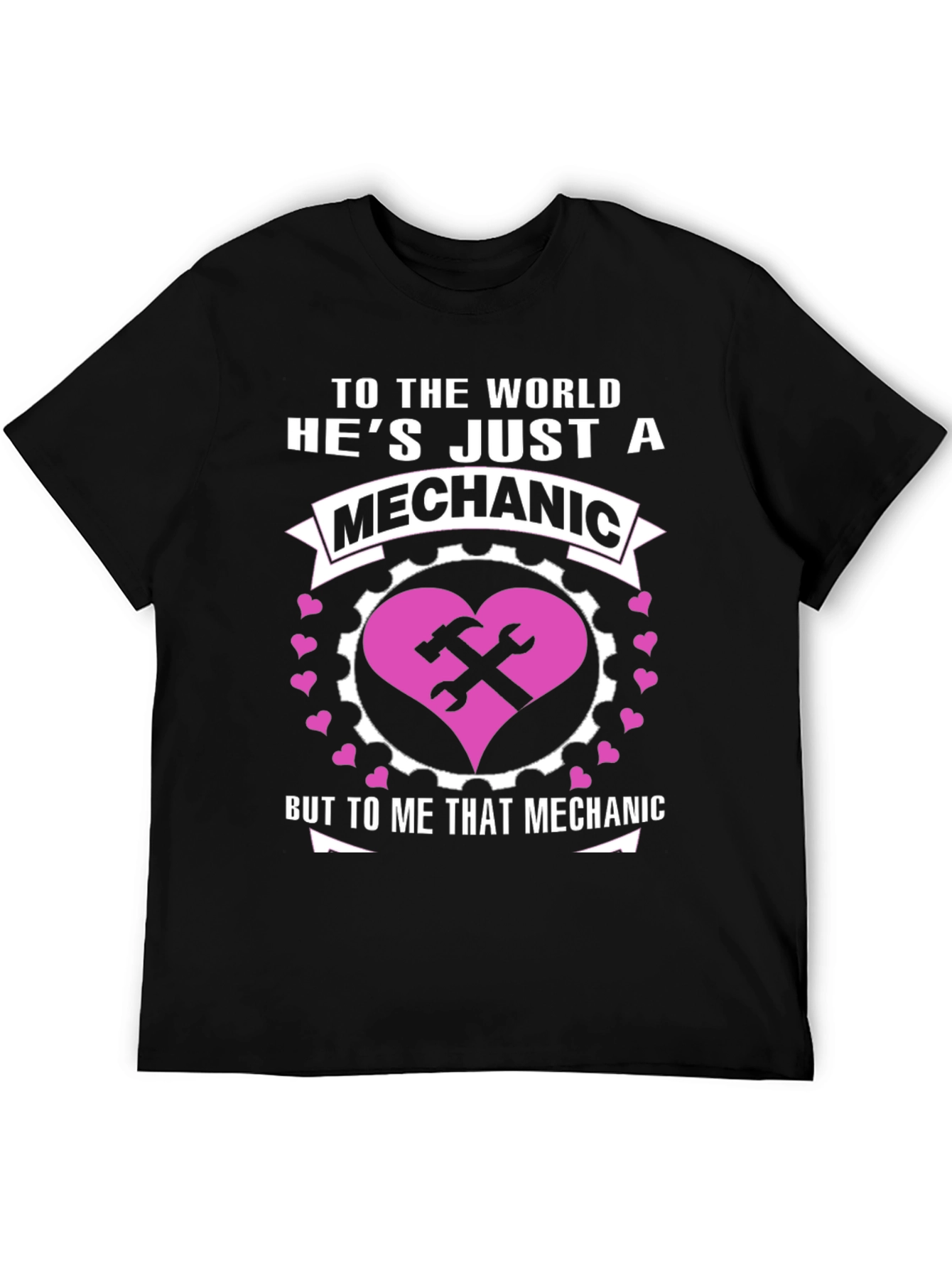 Black Mechanic Love Tee - Gift for Her view 5