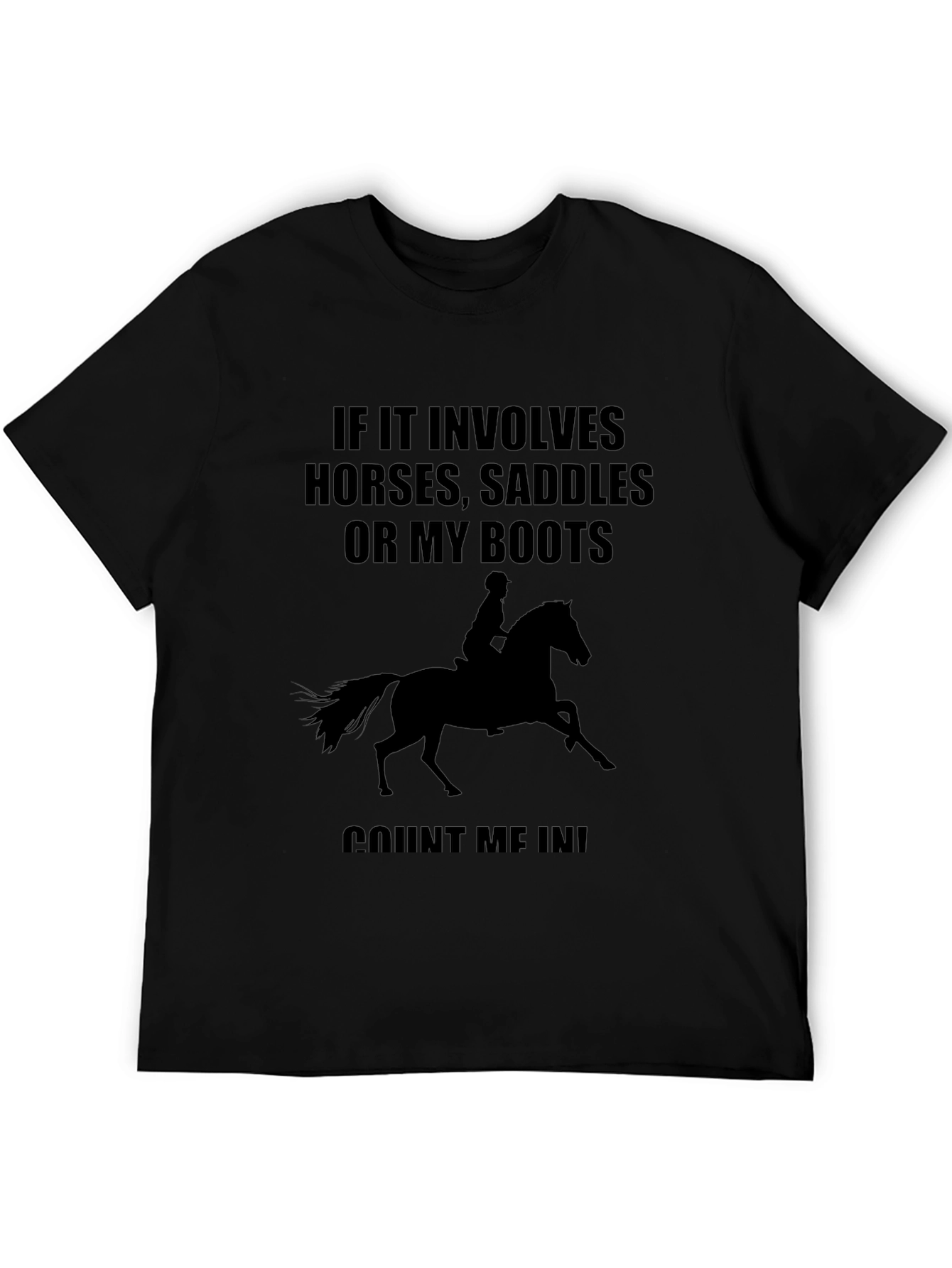 Equestrian T-Shirt: Horses, Saddles, Boots - Count Me In! - 5
