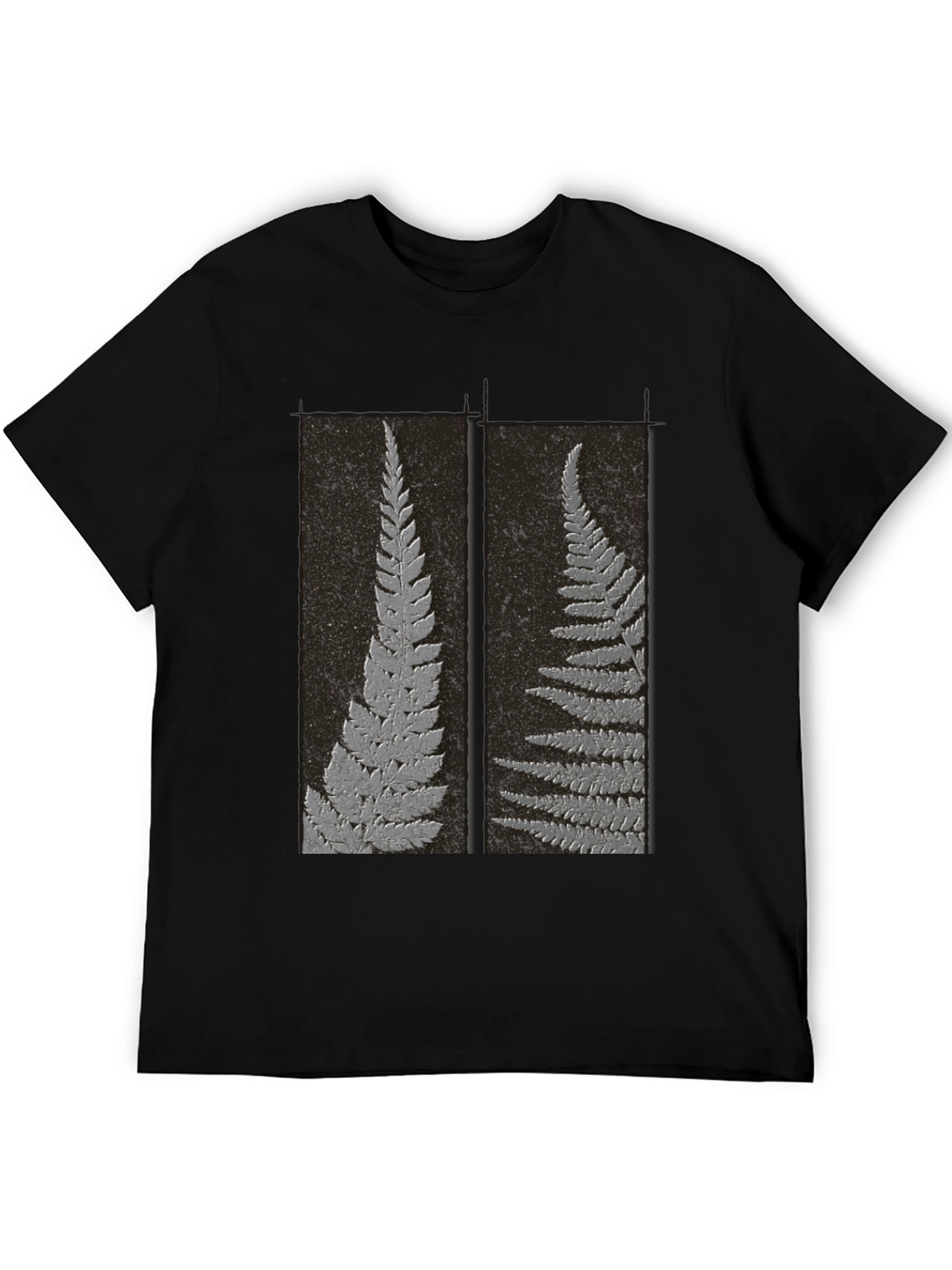 Black Fern Fossil Print Tee - Black Cotton Blend view 5