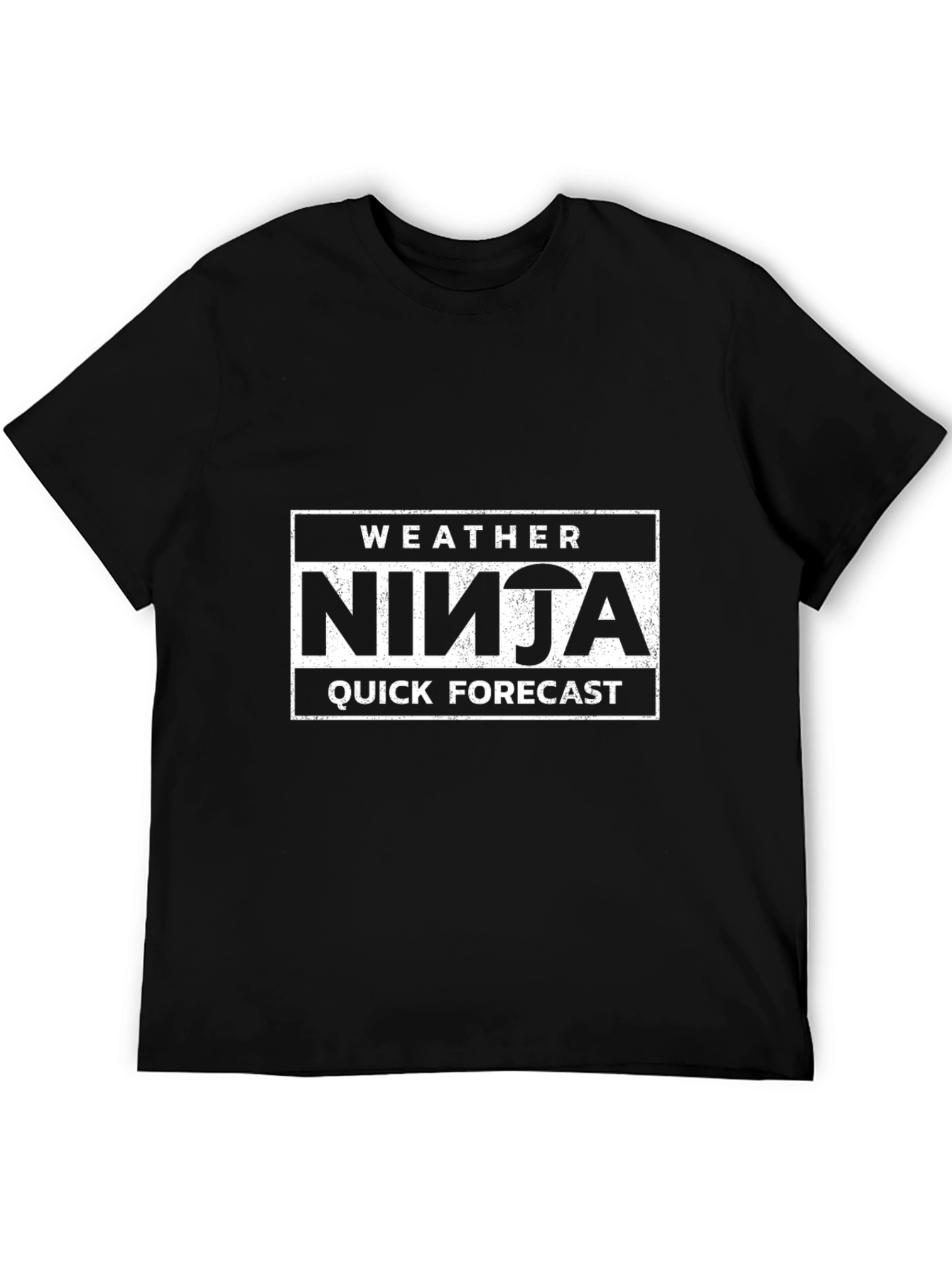 Black Weather Ninja Quick Forecast Black T-Shirt view 5