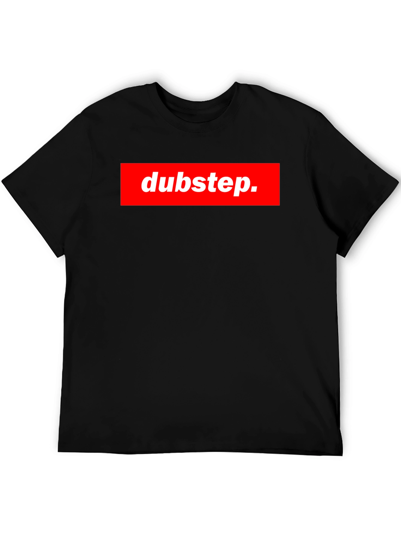Black Dubstep Graphic Tee - Black Crew Neck T-Shirt view 5