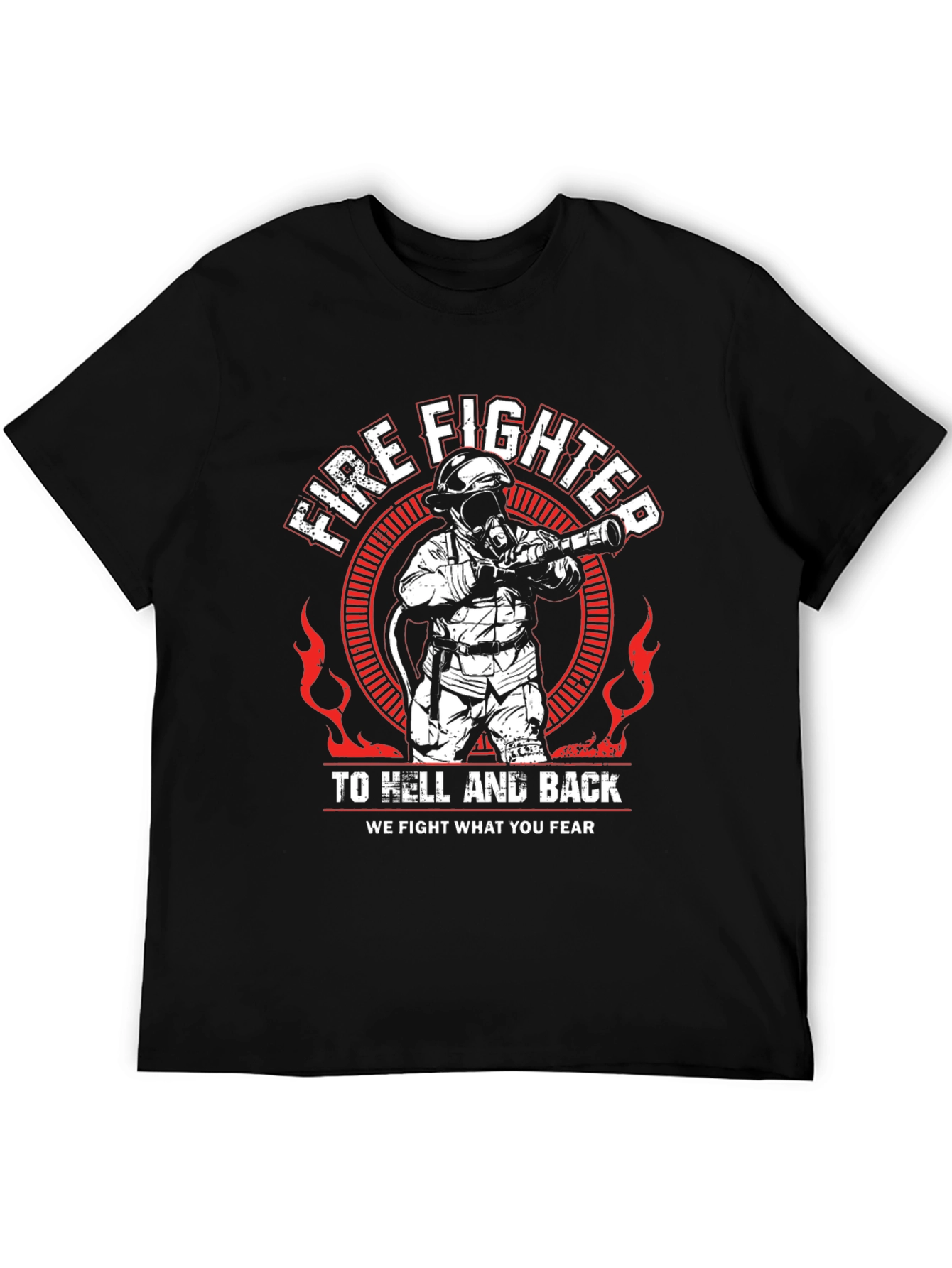 Black Firefighter To Hell And Back T-Shirt view 5