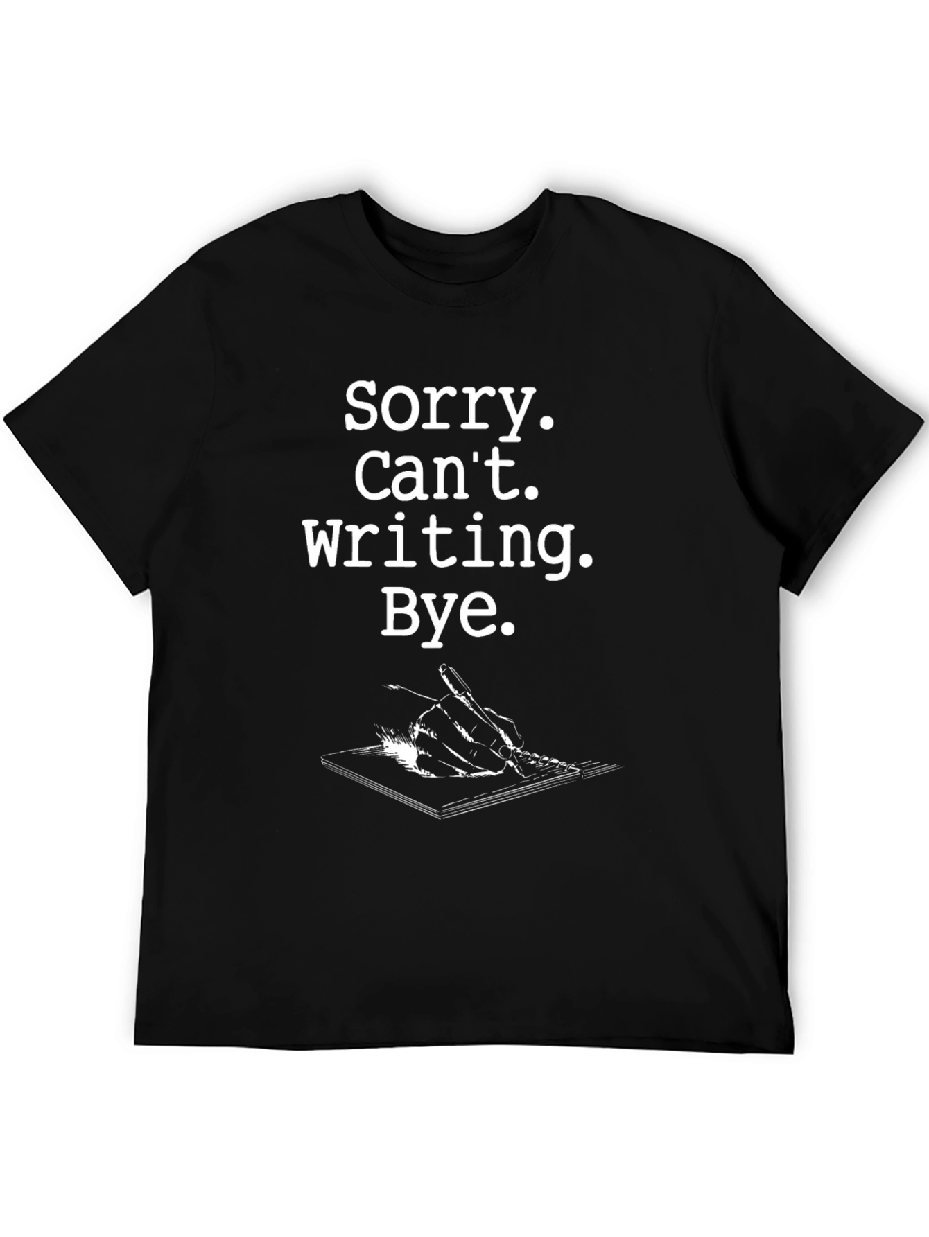 Black Sorry, Can't, Writing T-Shirt - Black view 5