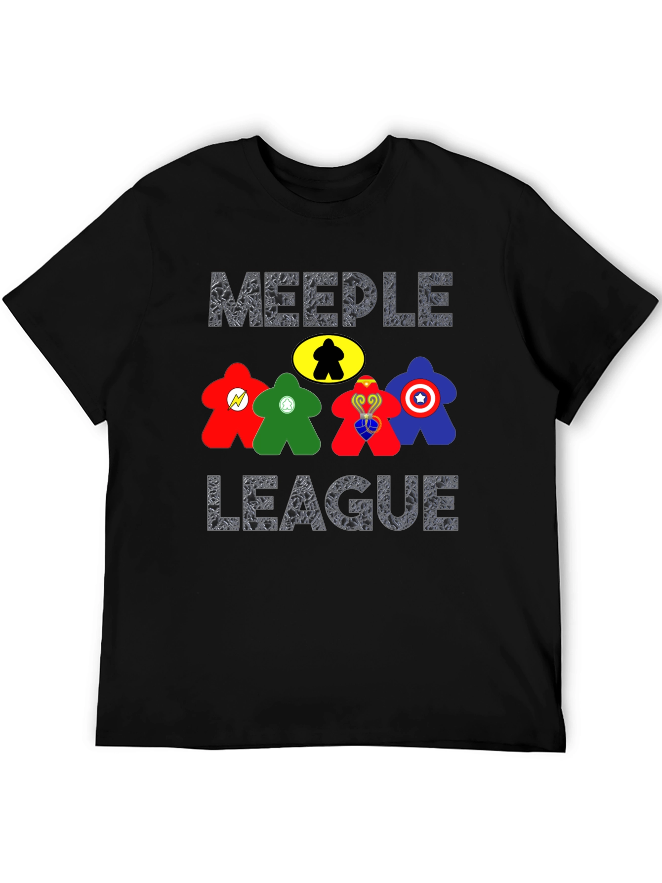Black Meeple League T-Shirt - Board Game Geek Apparel view 5