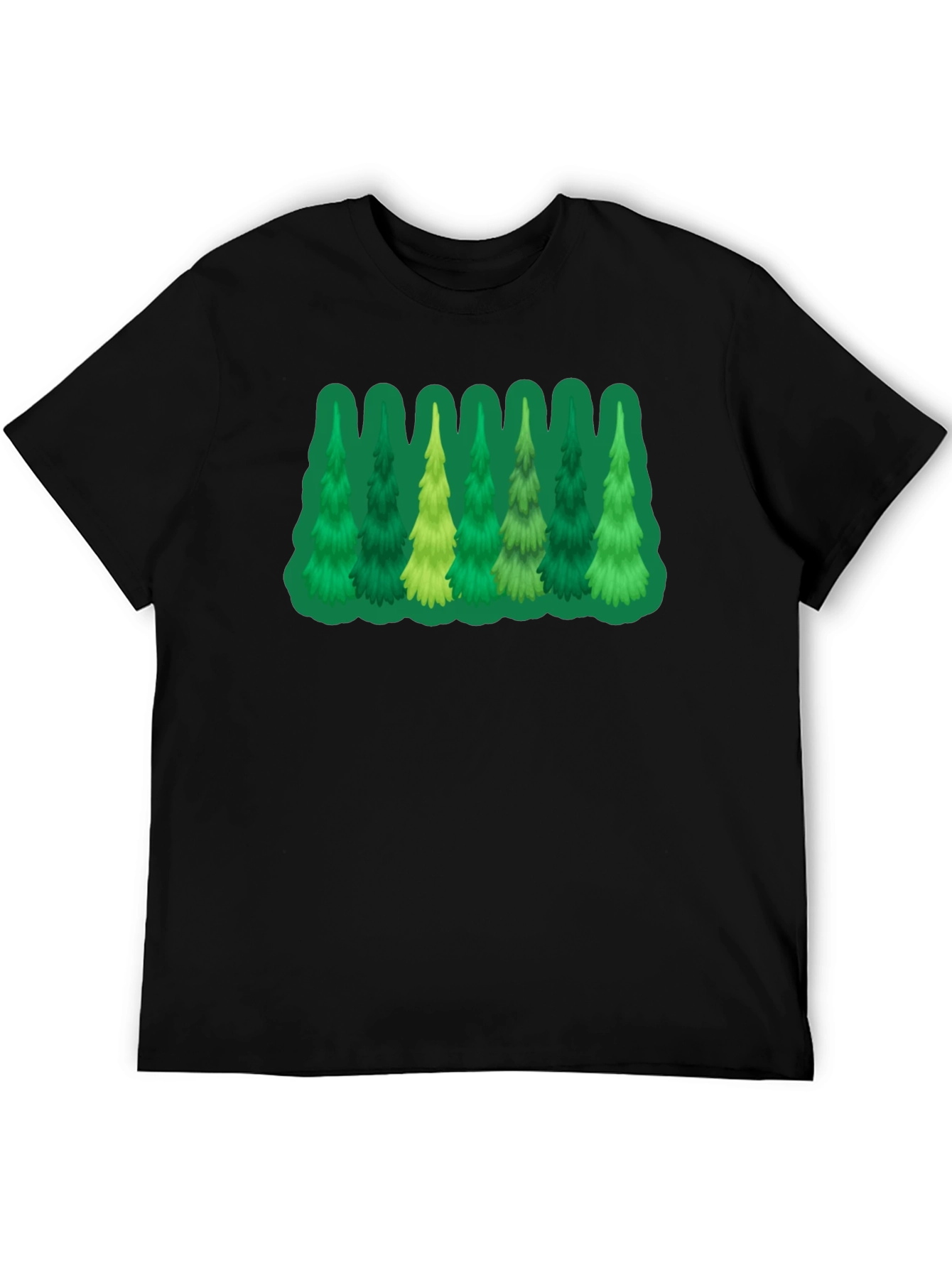 Black Evergreen Tree Graphic Black Tee view 5