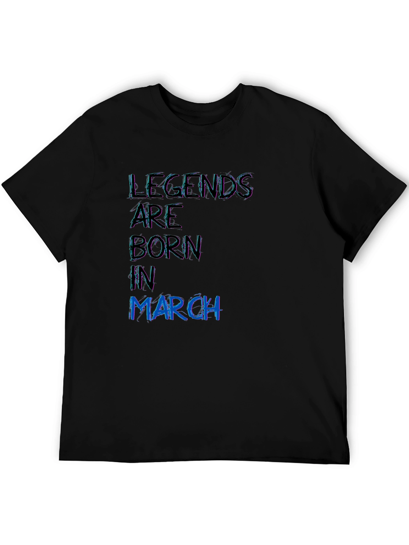 Black Legends are Born in March Black T-Shirt view 5