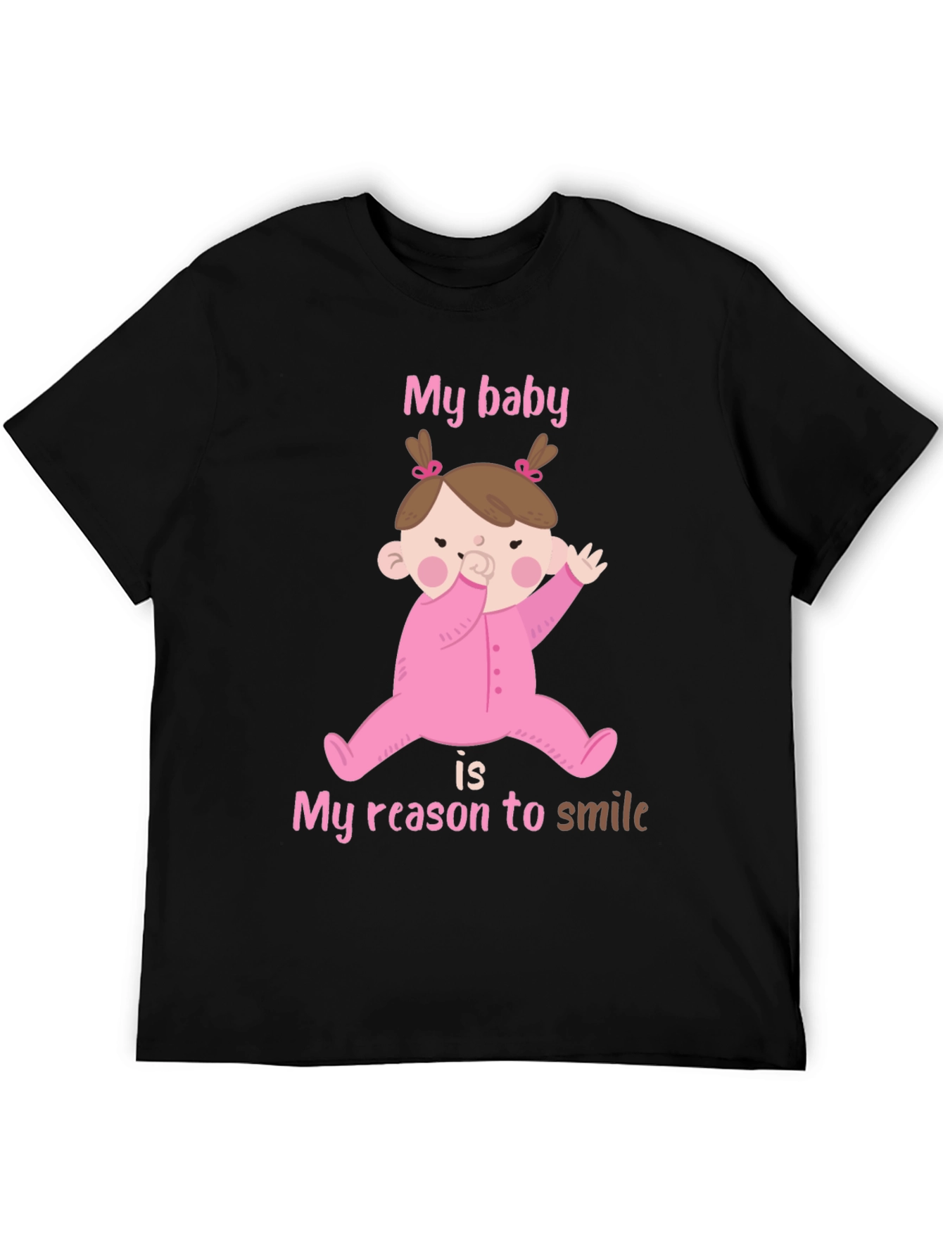 Black My Baby, My Reason To Smile T-Shirt view 5