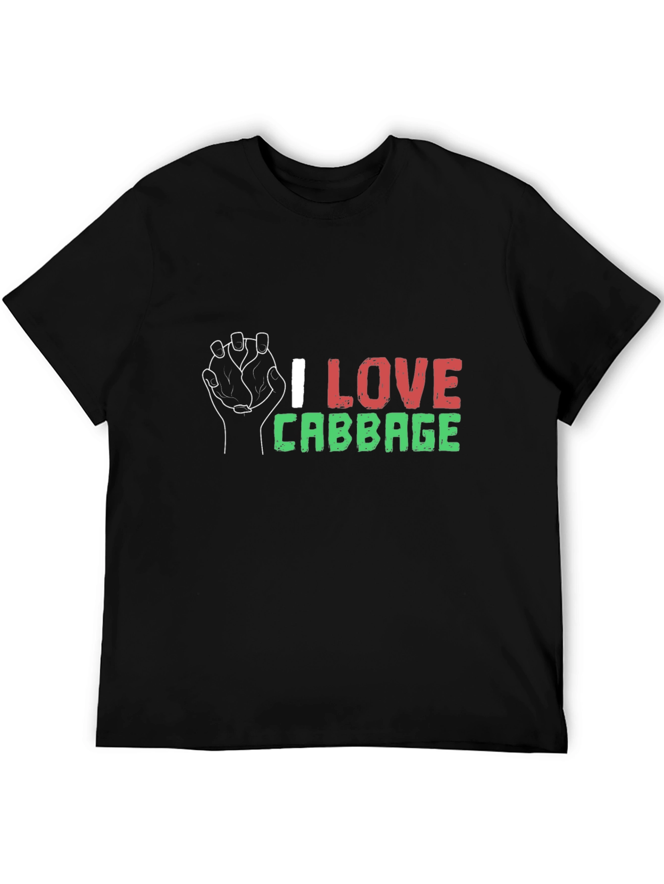 Black I Love Cabbage Graphic Tee - Black view 5