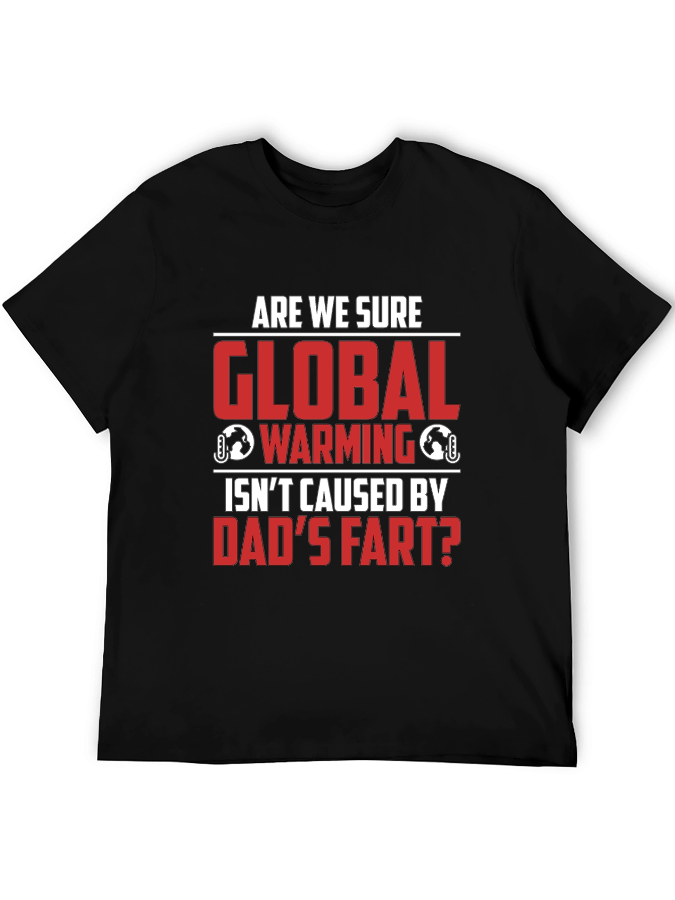 Black Dad's Fart Global Warming Humor Tee view 5