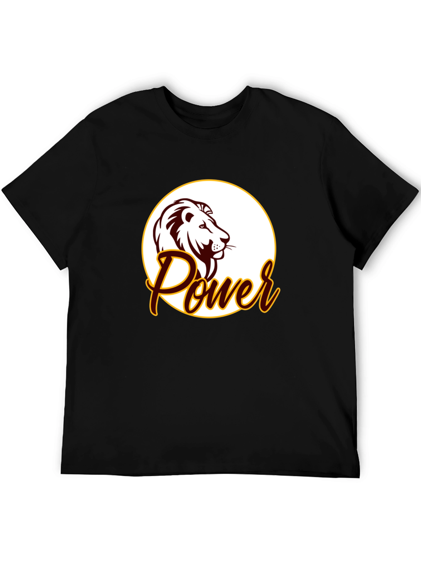 Black Power Lion Graphic Tee - Black Cotton Blend view 5
