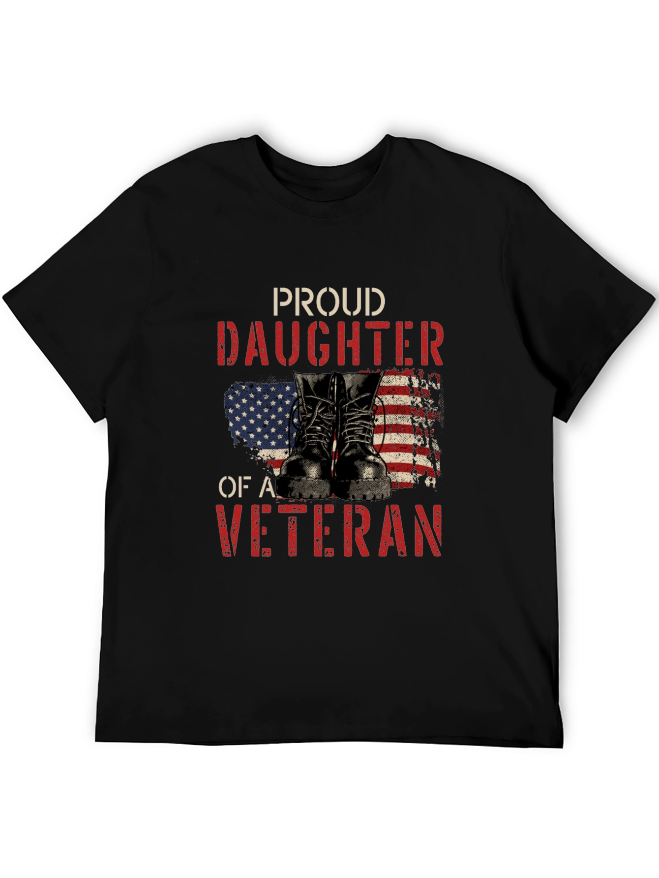 Black Proud Daughter of a Veteran Graphic Tee view 5