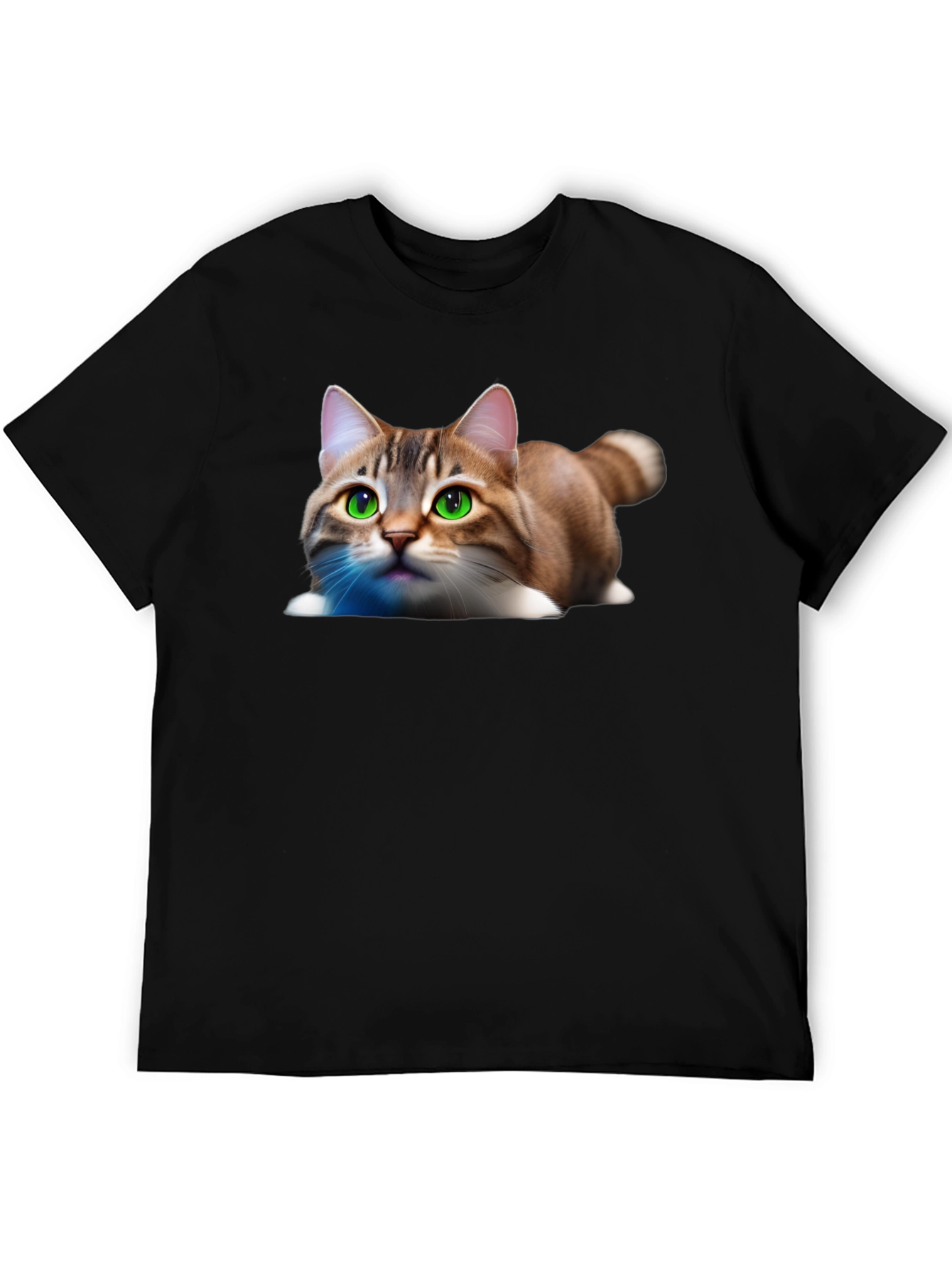 Black Cute Cat Graphic Tee - Soft Cotton Blend Shirt view 5