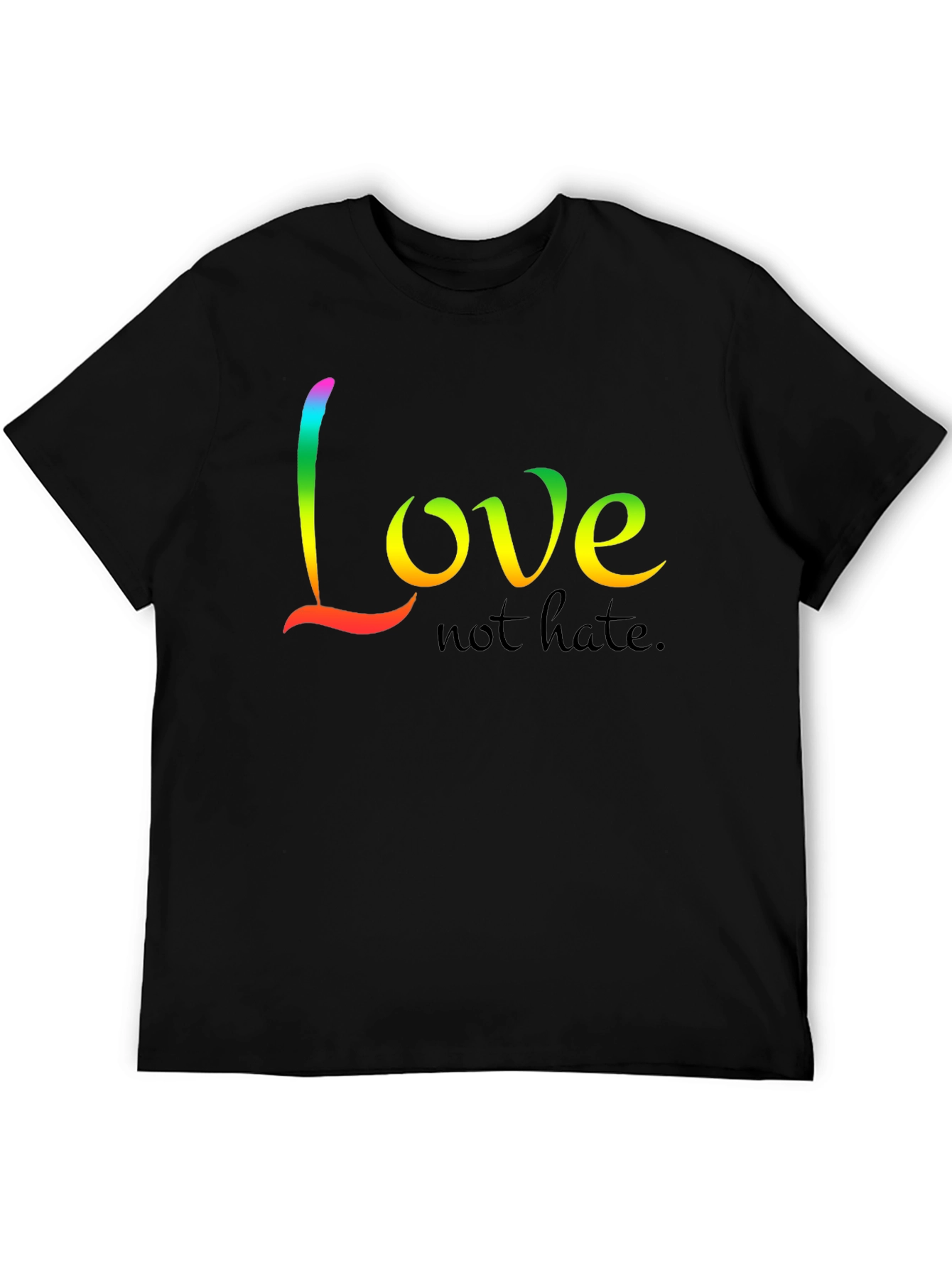 Black Love Not Hate T-Shirt - Rainbow Graphic Tee view 5