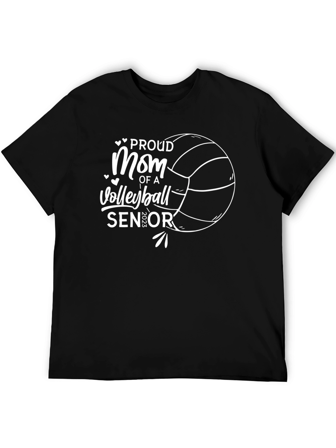 Black Proud Volleyball Mom Senior 2023 T-Shirt view 5