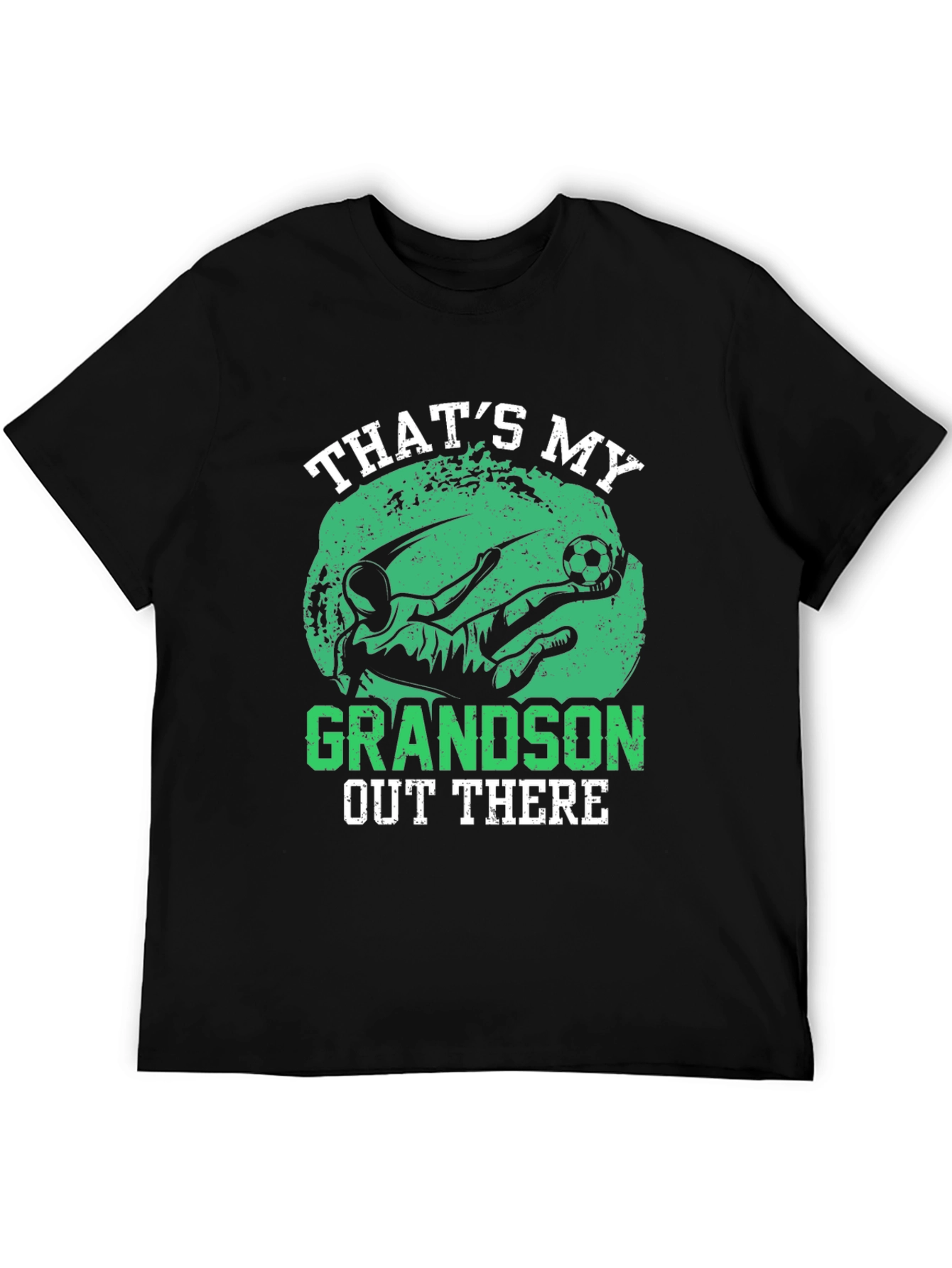 Black That's My Grandson Soccer Graphic T-Shirt view 5