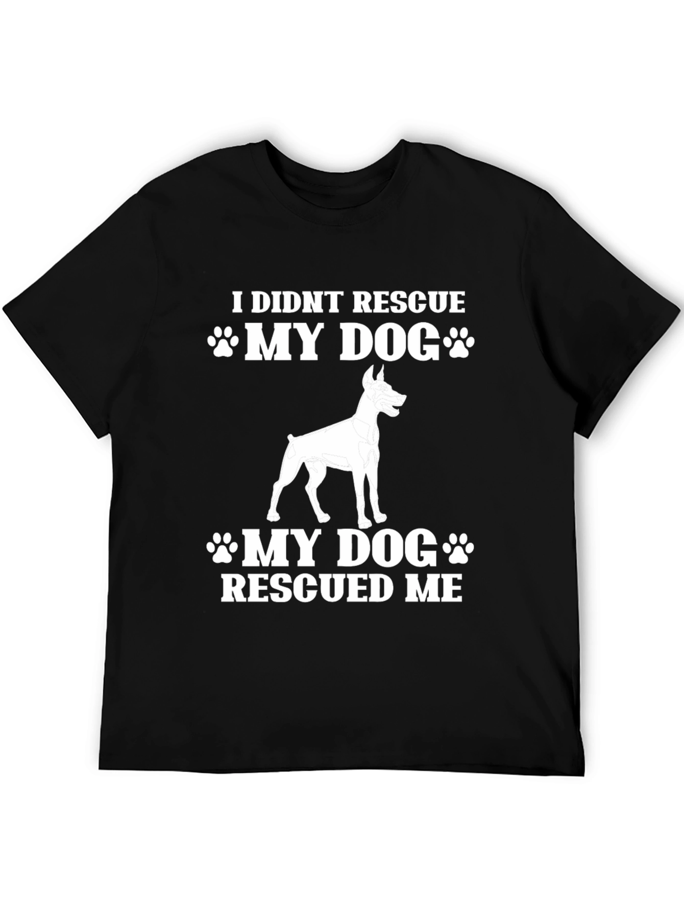Black Dog Rescue T-Shirt - My Dog Rescued Me view 5