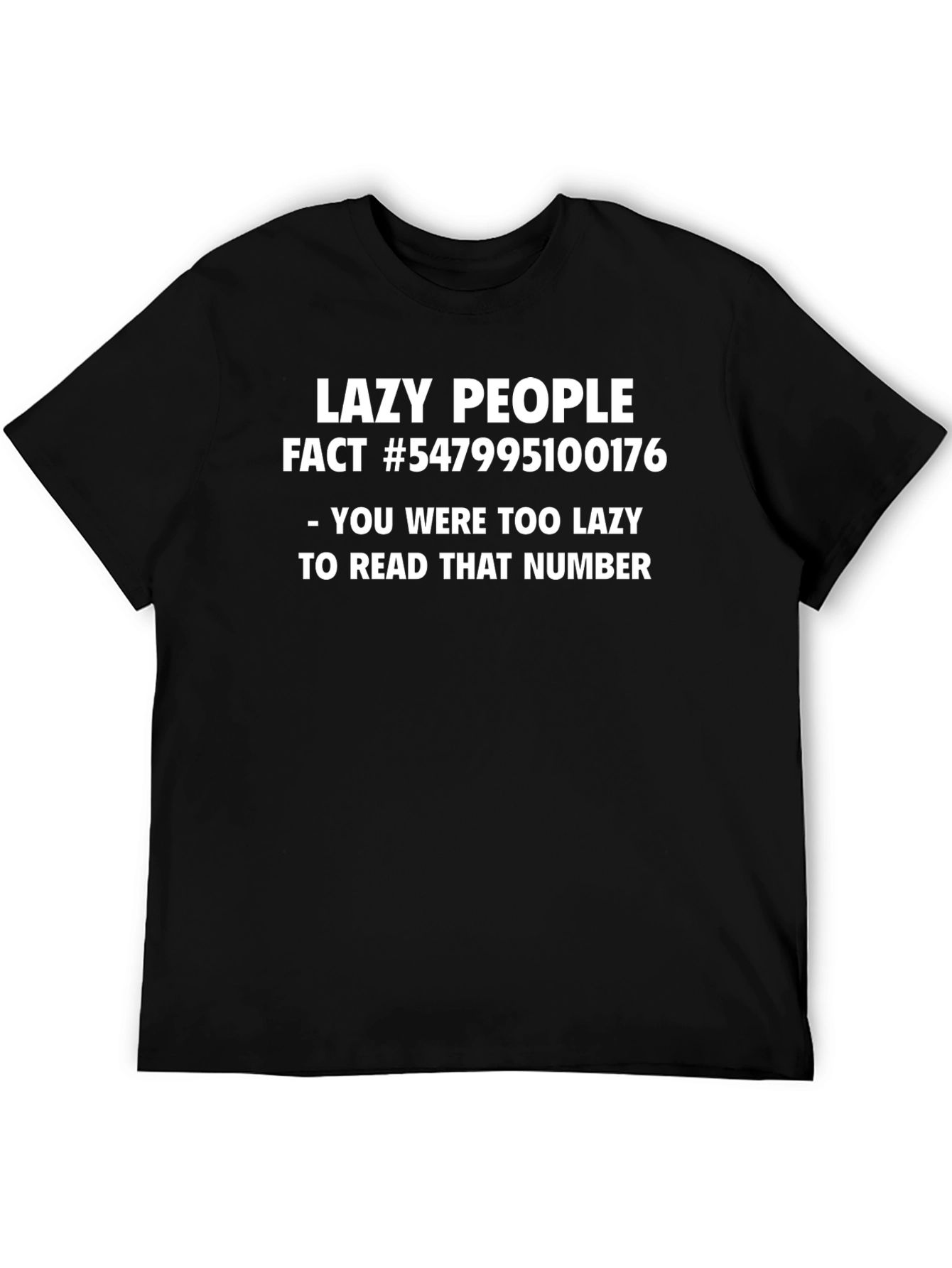 Black Lazy People Fact Novelty Graphic T-Shirt view 5