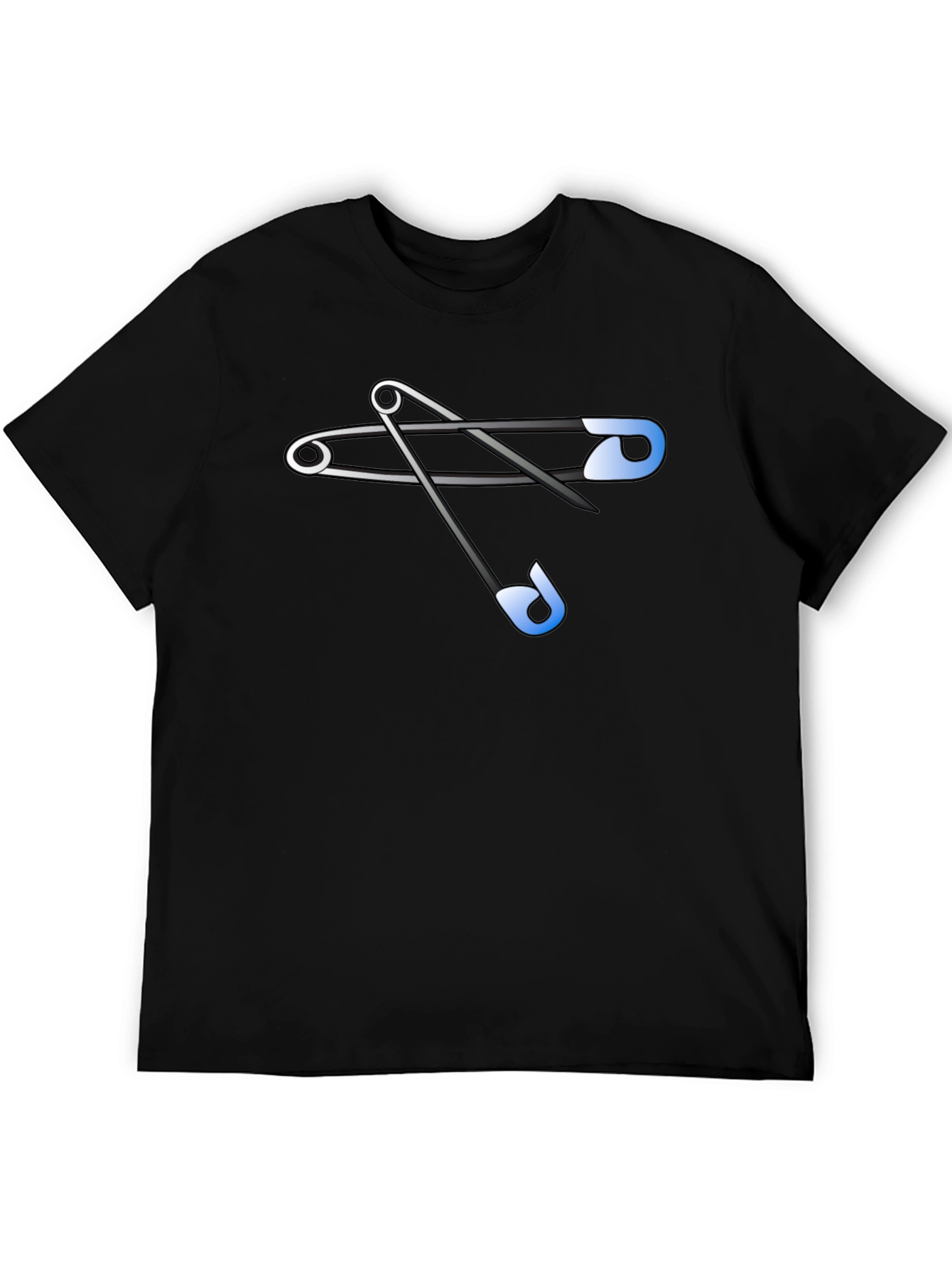 Black Safety Pins Graphic Tee - Black view 5