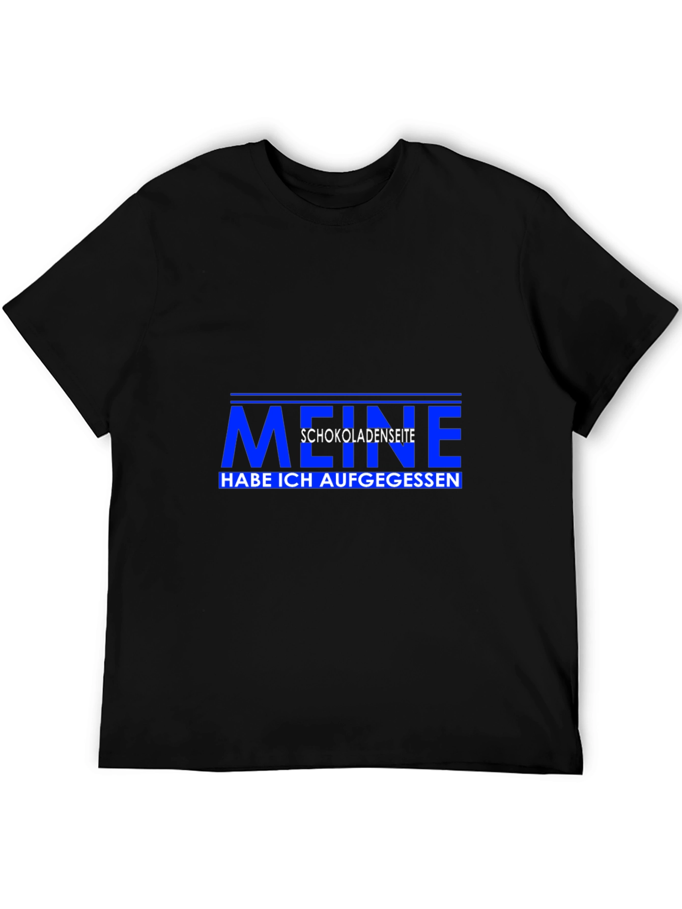 Men's Black T-Shirt with German "Meine Schokoladenseite" Graphic - 5