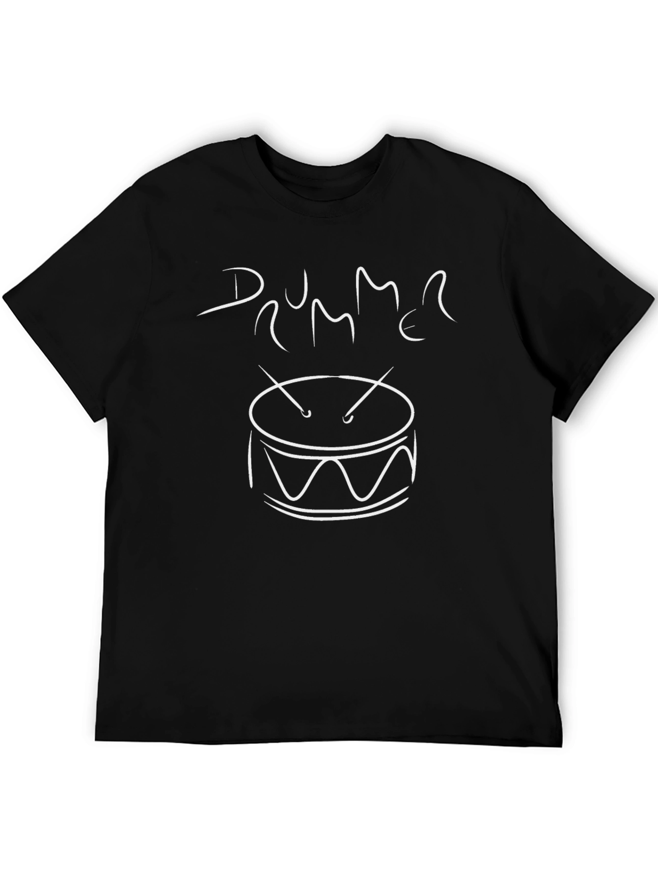 Black Drummer Graphic Tee - Black Cotton Shirt view 5