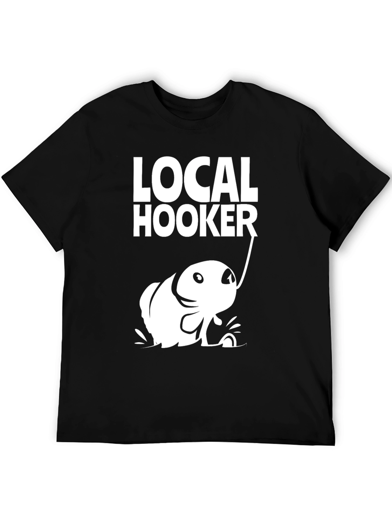Black Local Hooker Black Cotton T-Shirt for Fishing Enthusiasts view 5